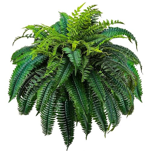 88 Leaves Fake Ferns, Large Artificial Boston Fern, Faux Fern