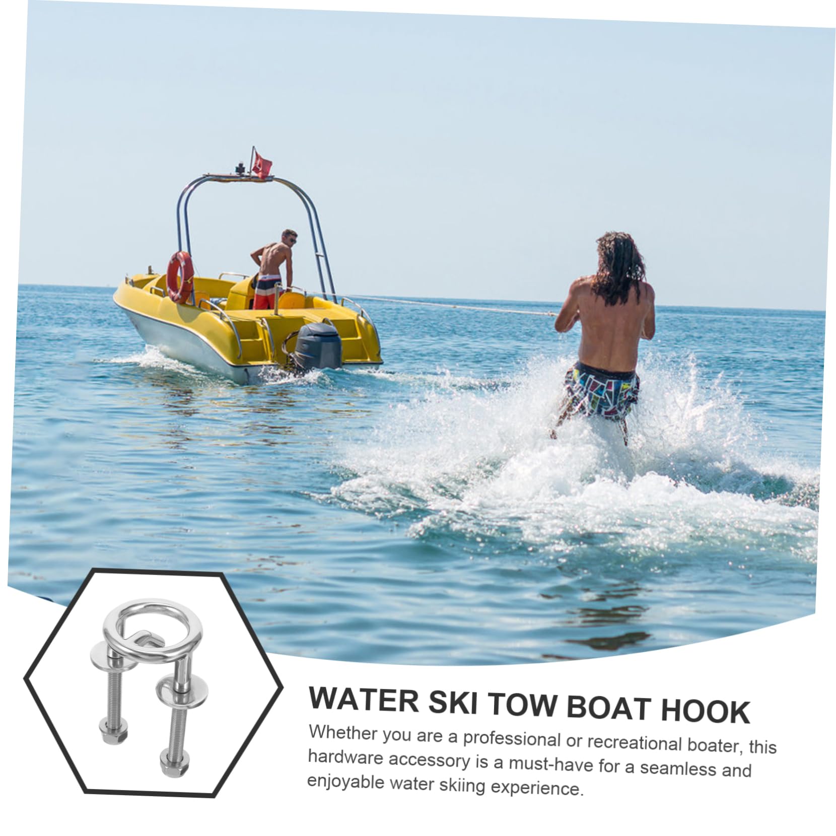 Gancio di Traino Accessorio per Yacht e Barca, Resistente alla Corrosione 62mm in Acciaio Inossidabile per Sci Nautici
