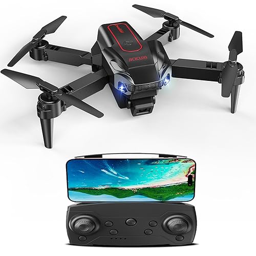 Drohne mit Kamera 4K für Anfänger, Kinder & Erwachsene, Mini Drohne mit WiFi, 2 Akkus für lange Flugzeit, Ein-Knopf Start/Landung, Faltbar – RC Quadcopter Geschenk, Feuerrot