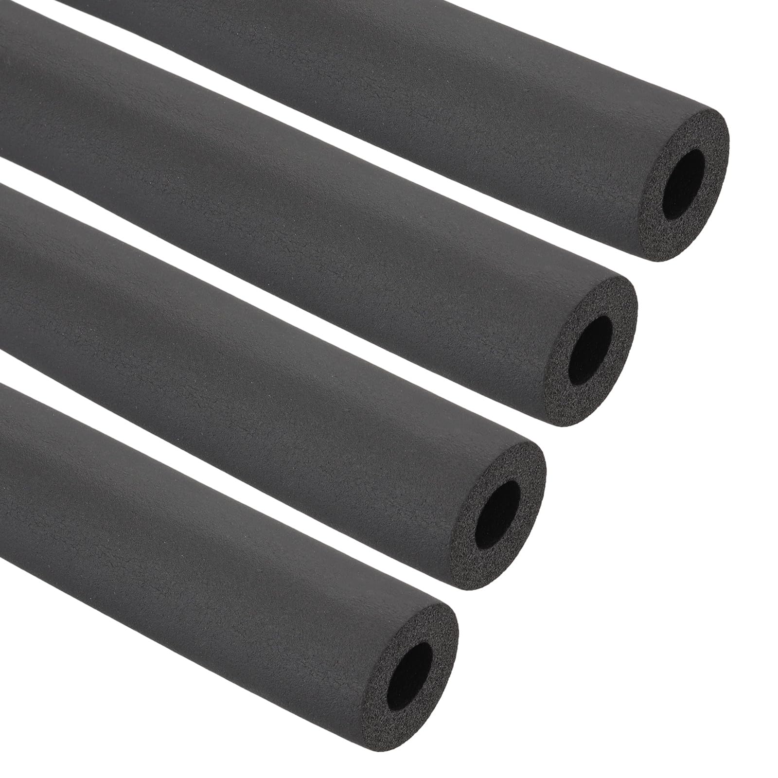 PATIKIL 1/2"(13mm) ID x 6Ft Pipe Insulation Foam Tube, 4Pcs Pipe Cover Wrap Roll Bar Padding Tubing for Handle Grip HVAC Outdoor Air Conditioner Units, Black