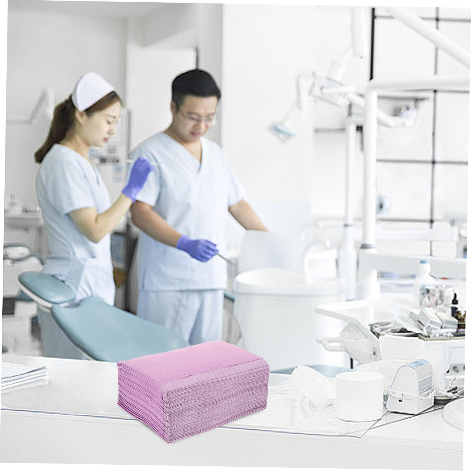 MAGICLULU 125blätter Einweg-zahnarztlätzchen Aus Vliesstoff Lila Farbe Für Zahnarztpraxis Und Klinikgebrauch Praktisch Und Komfortabel