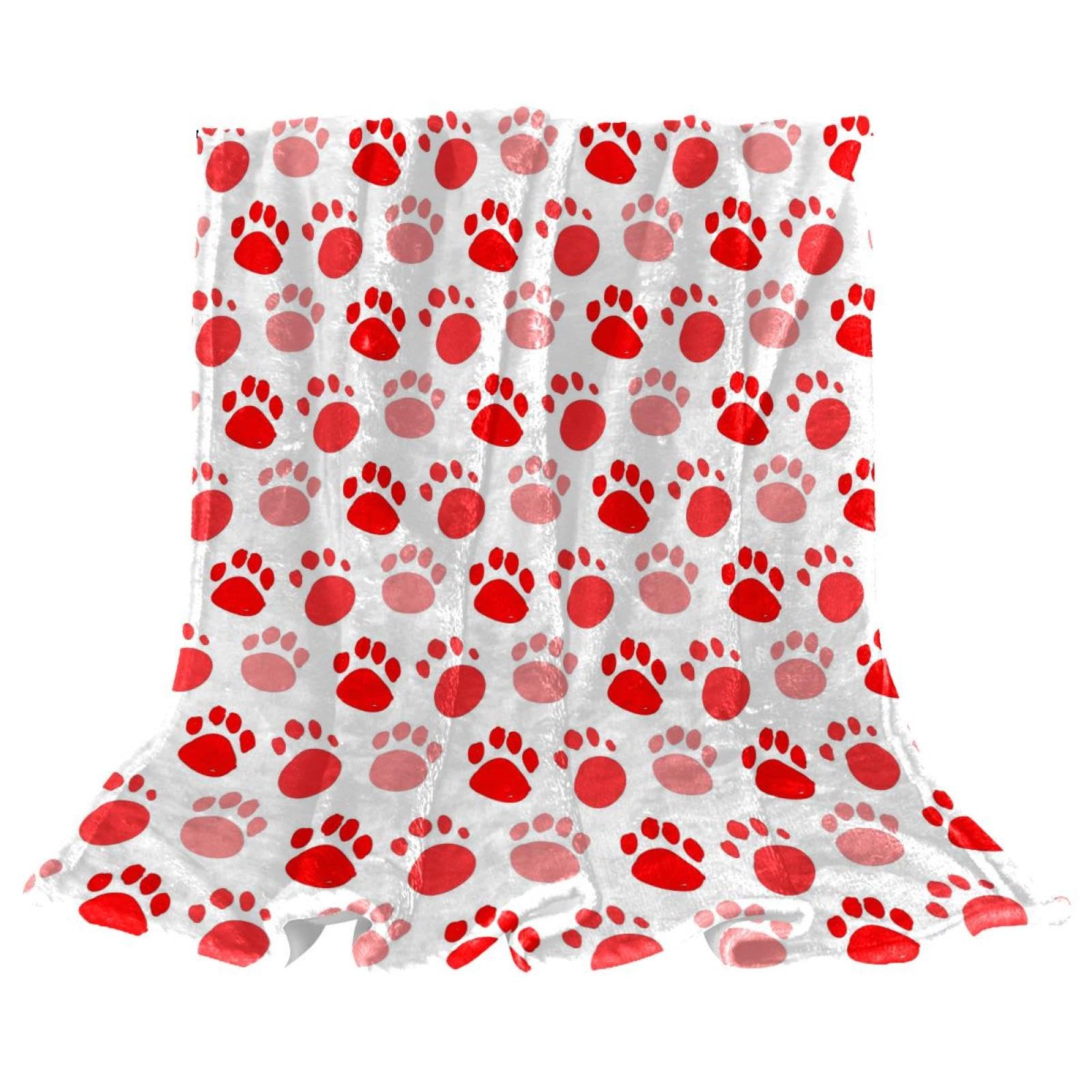 Couverture Polaire Pattes De Chien Couverture Plaid Chaude Douce pour Lits Canapés Chaises Divans 150×200cm