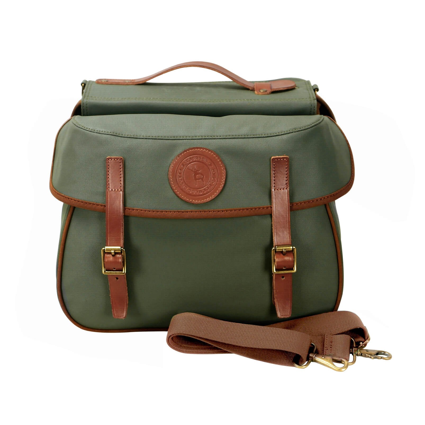 TOURBON Borsa da bicicletta in tela impermeabile per sedile posteriore, borsa doppia (verde)