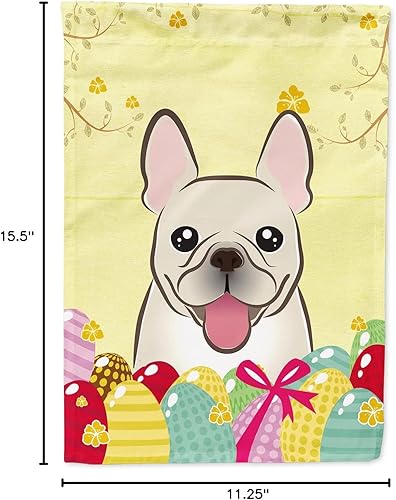Miniatura 7 de Caroline's Treasures BB1920GF - Bandera decorativa para jardín con diseño de bulldog francés para caza de huevos de Pascua, para jardín, patio,