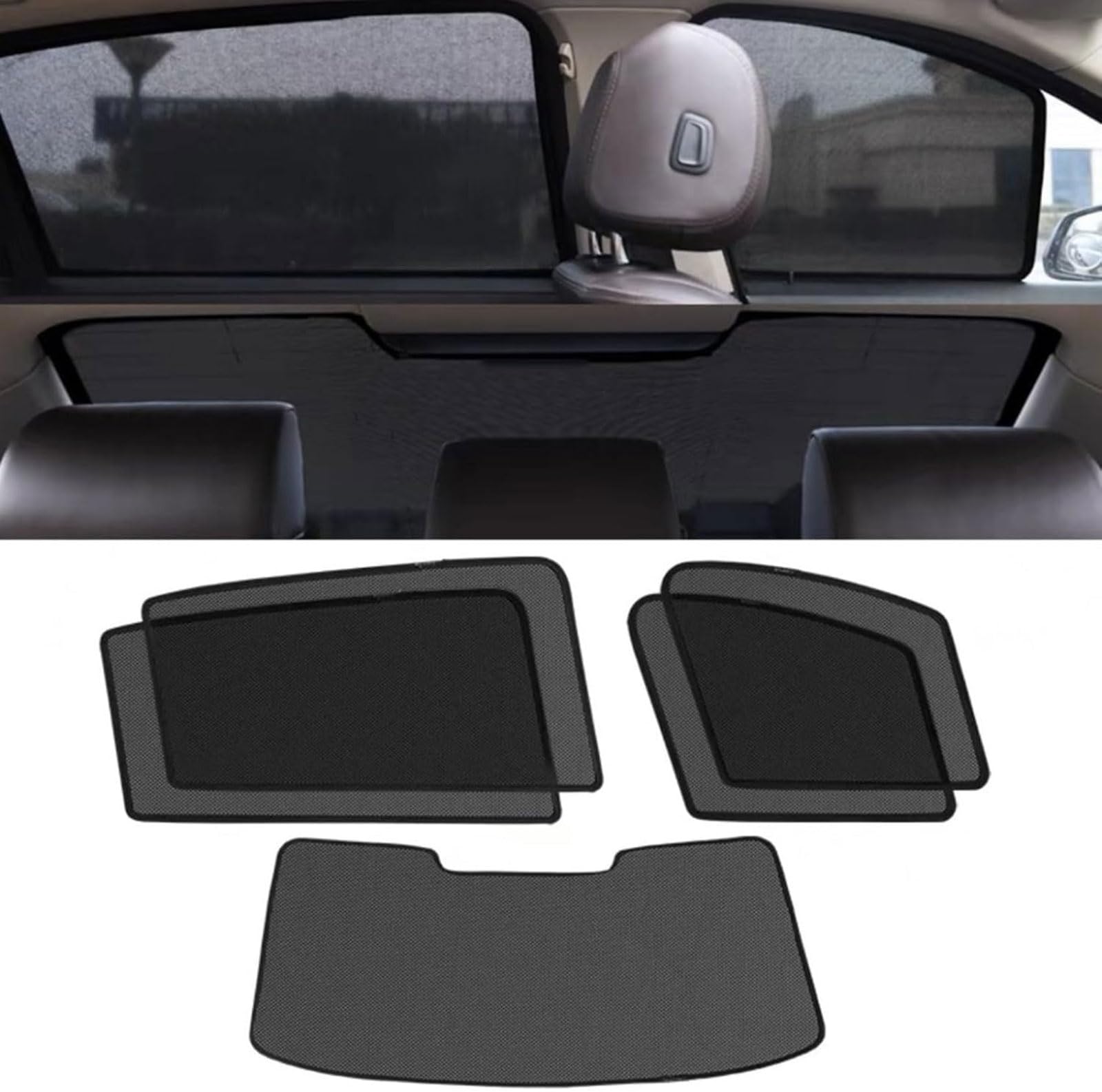 Tendine Parasole Auto per DS 7 Crossback E-Tense (2019–2022), Visiera Anteriore Anti-UV Protezzione Privacy, Tendine Parasole Auto per Bambini,D 4 Side+Rear