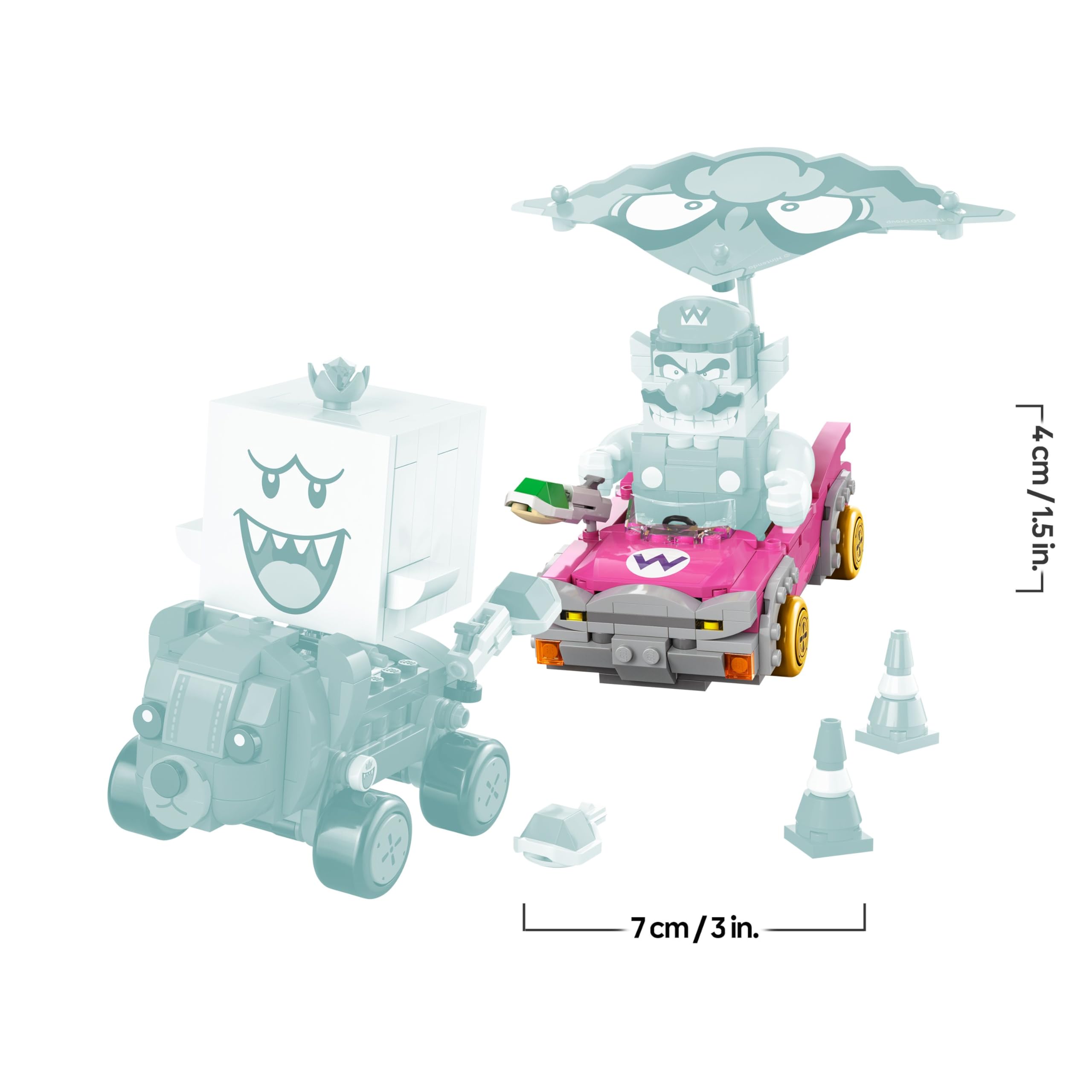 LEGO Super Mario: Mario Kart - Wario & König Buu Huu - Interaktives Spielzeug mit 2 Autos und 2 Figuren zum Spielen und Ausstellen - Gaming Geschenk für Jungen und Mädchen ab 8 Jahren - 72038
