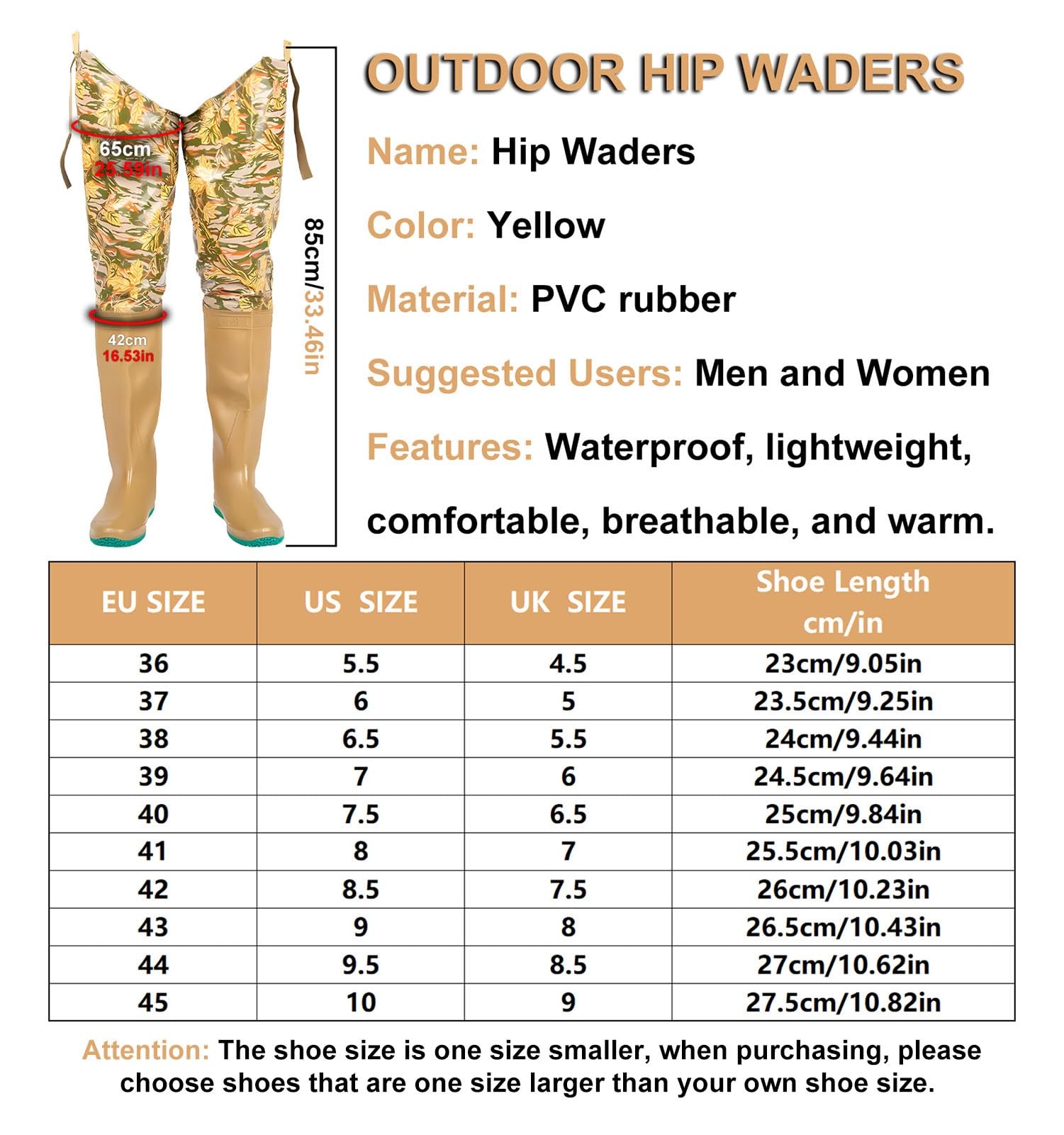 Waders hip Stivali da Caccia All'aperto, Stivali da Pesca Mimetici Antistrappo Impermeabili, Per Paludi, Agricoltura E Miniere