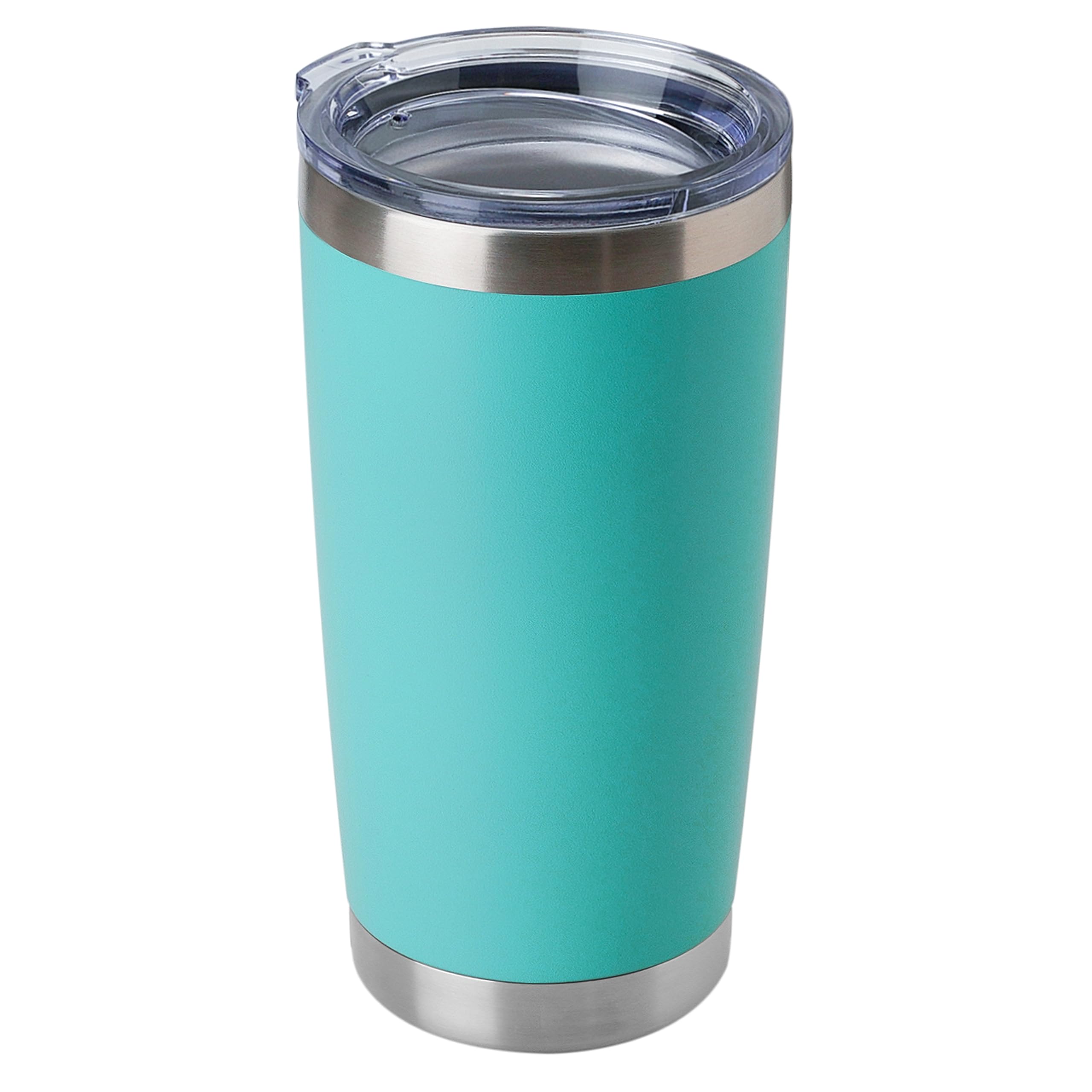 Domicare - Taza de café de acero inoxidable con tapa, doble pared, aislada al vacío, con revestimiento de polvo duradero