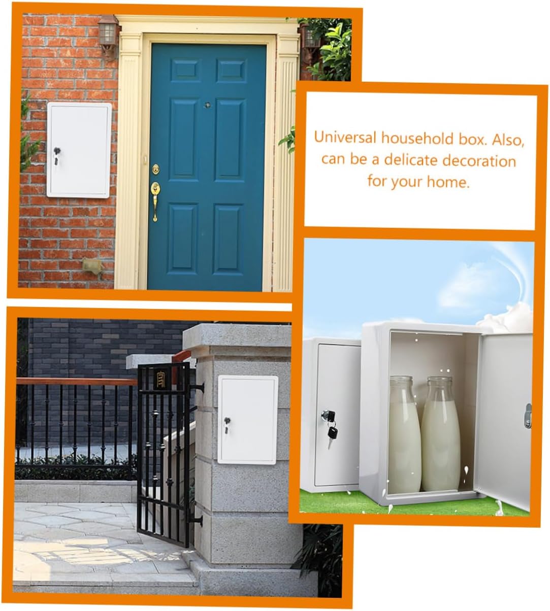 Lockable Plastic Milk Box Milk Holder Wall Mount Dairy Storage Portable Crate Random Color