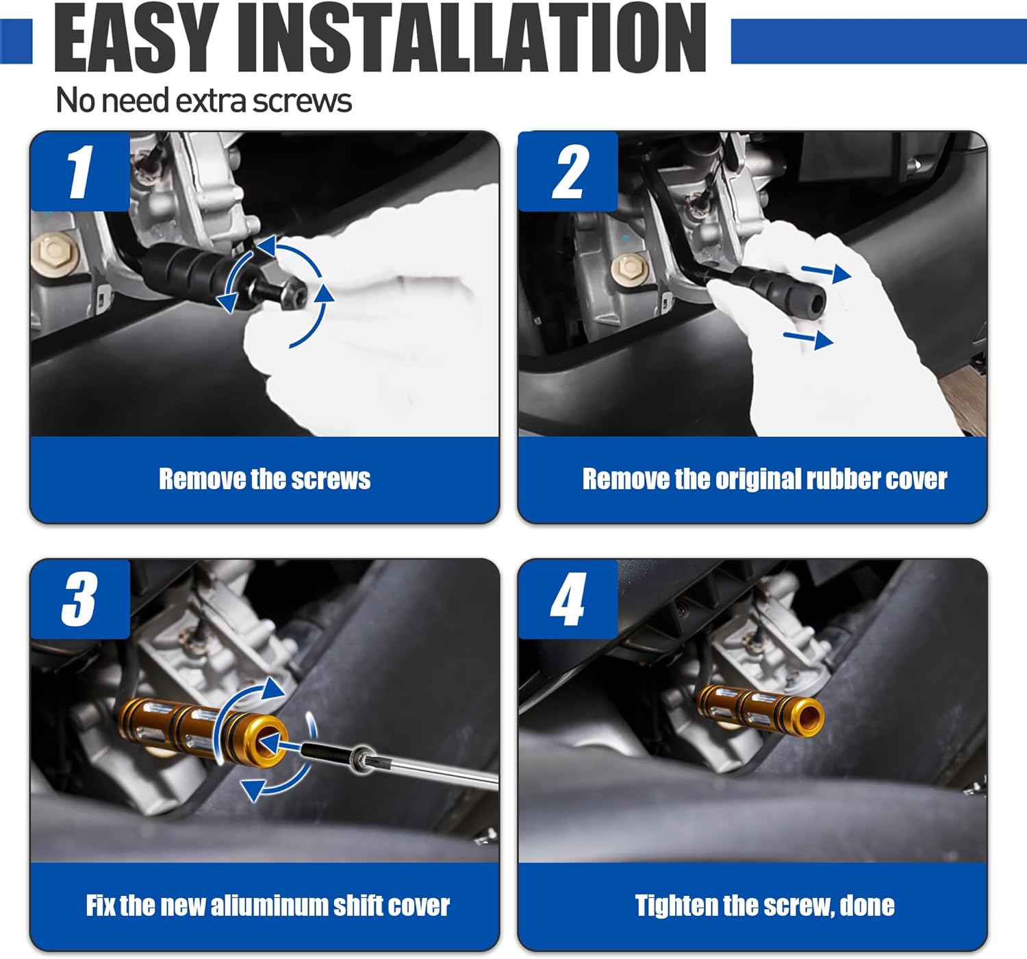 Shifter Lever Extension Cover for Can Am Ryker 600 900 ACE Rally Edition Sport 2019-2025 Aluminum Forward/Reverse Shift Lever Grip for Ryker Accessories (Gold)