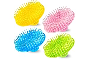 Juego de 8 cepillos limpiadores de baño flexibles para el cuero cabelludo