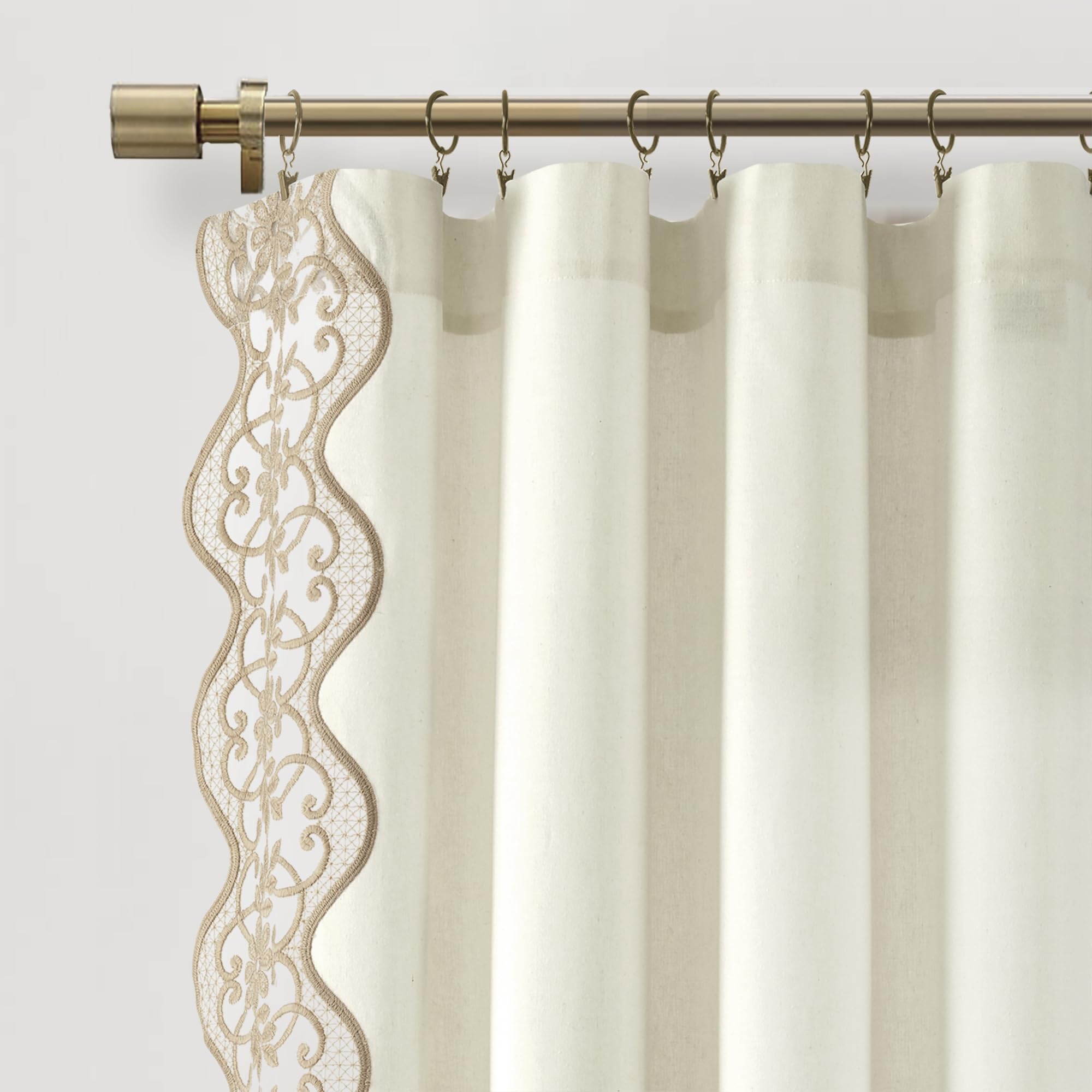 Amazon.com: Lush Decor Scallop Edge Lace Border Window Curtain