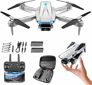 COOLBABY S89 Drone with 4K Camera for Adults, Foldable Drone with Gravity Sensor, Gesture Control and Headless Mode, Quadcopter with Carrying Case for Kids and Beginners - Grey
