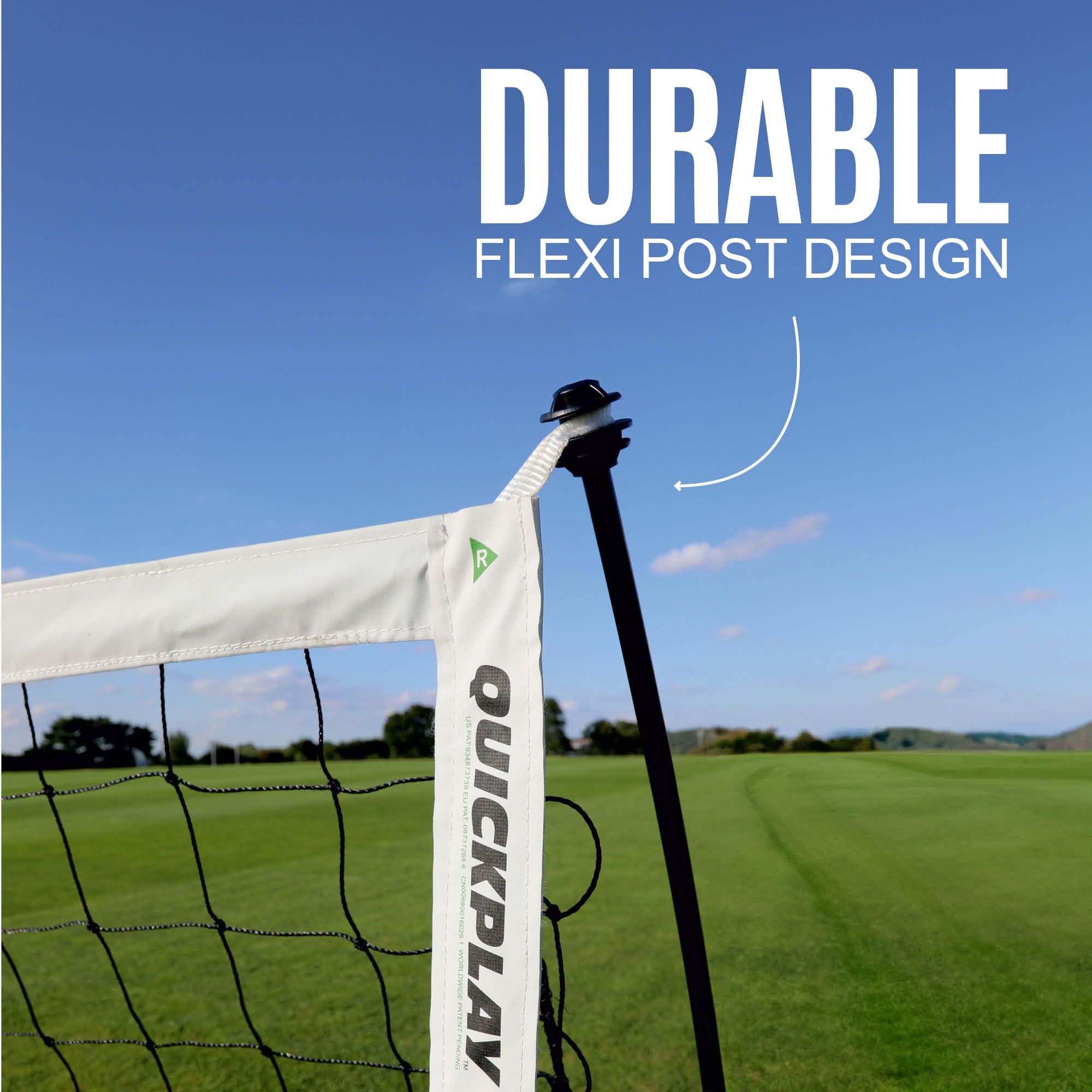 QUICKPLAY Kickster But de Foot Enfant Extérieur avec Filet de Football – Cage de Foot Portable 240×150 cm & 180×120 cm
