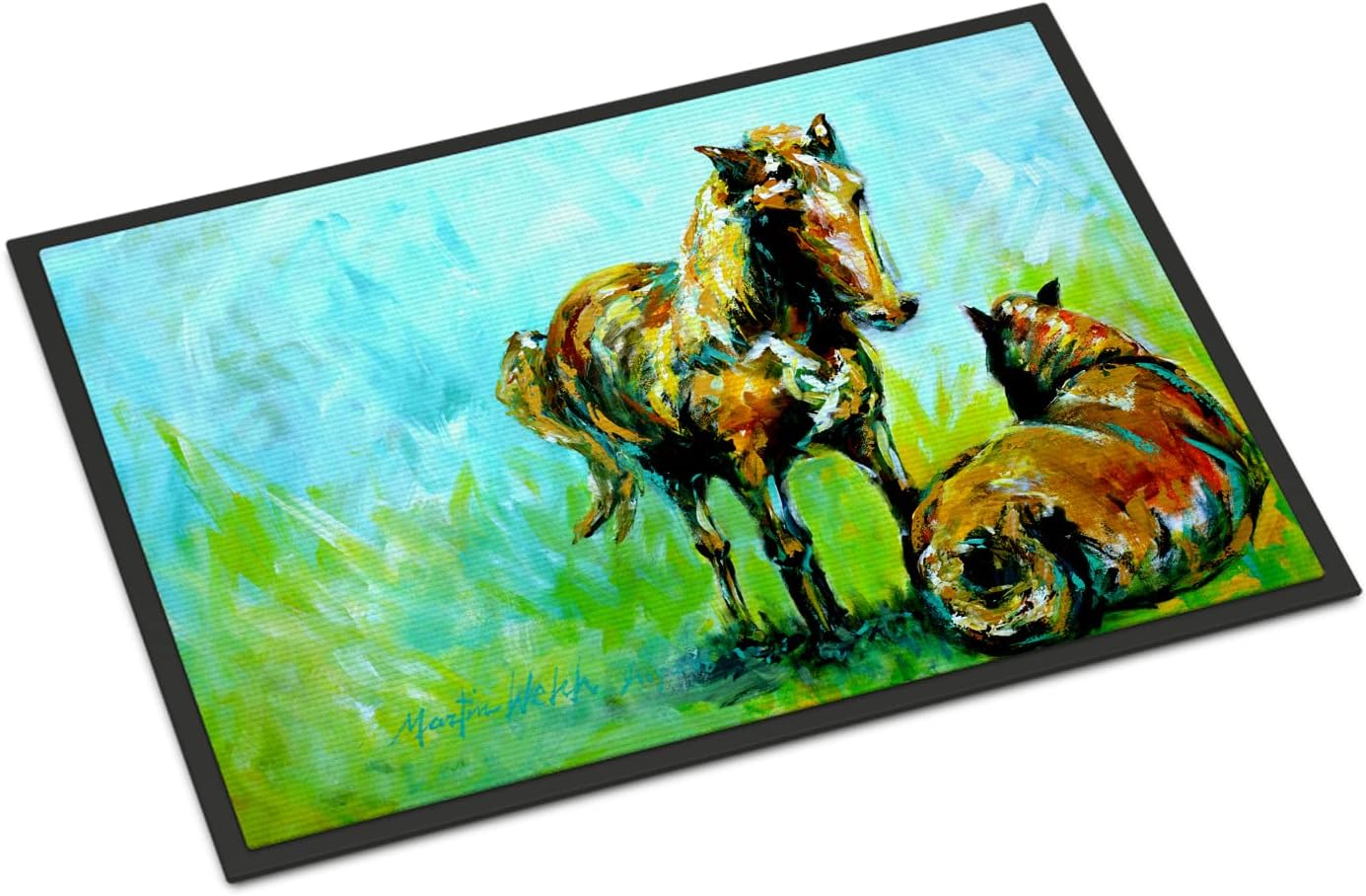 (24x36) - Horse Grazin Door Mat Doormat