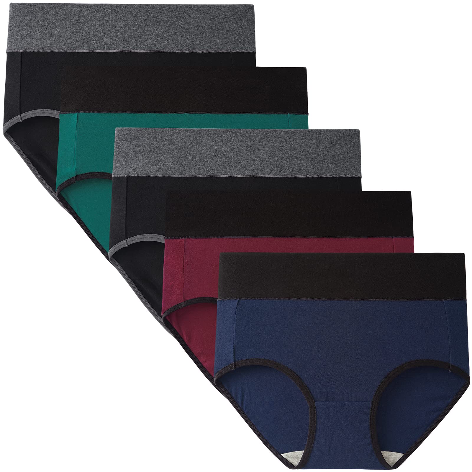 INNERSY Unterhosen Damen Baumwolle Stretch Slips Hohe Taille Weiche Unterwäsche Frauen 5er Pack