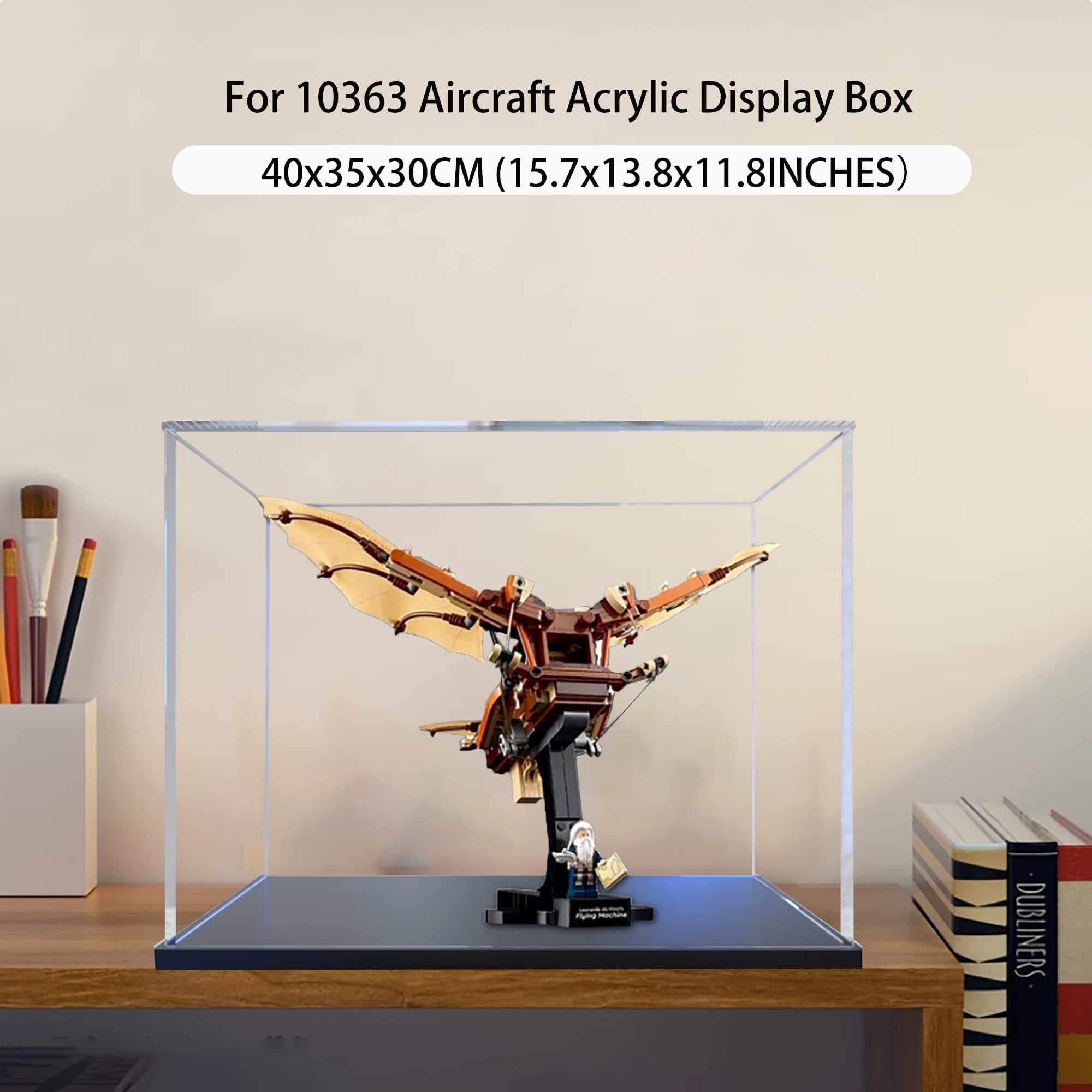 Vitrine en acrylique pour modèle d'avion Lego 10363 - 3 mm - Étanche à la poussière - Compatible avec Lego 10363 (modèle non inclus) - Construction transparente de 2 mm