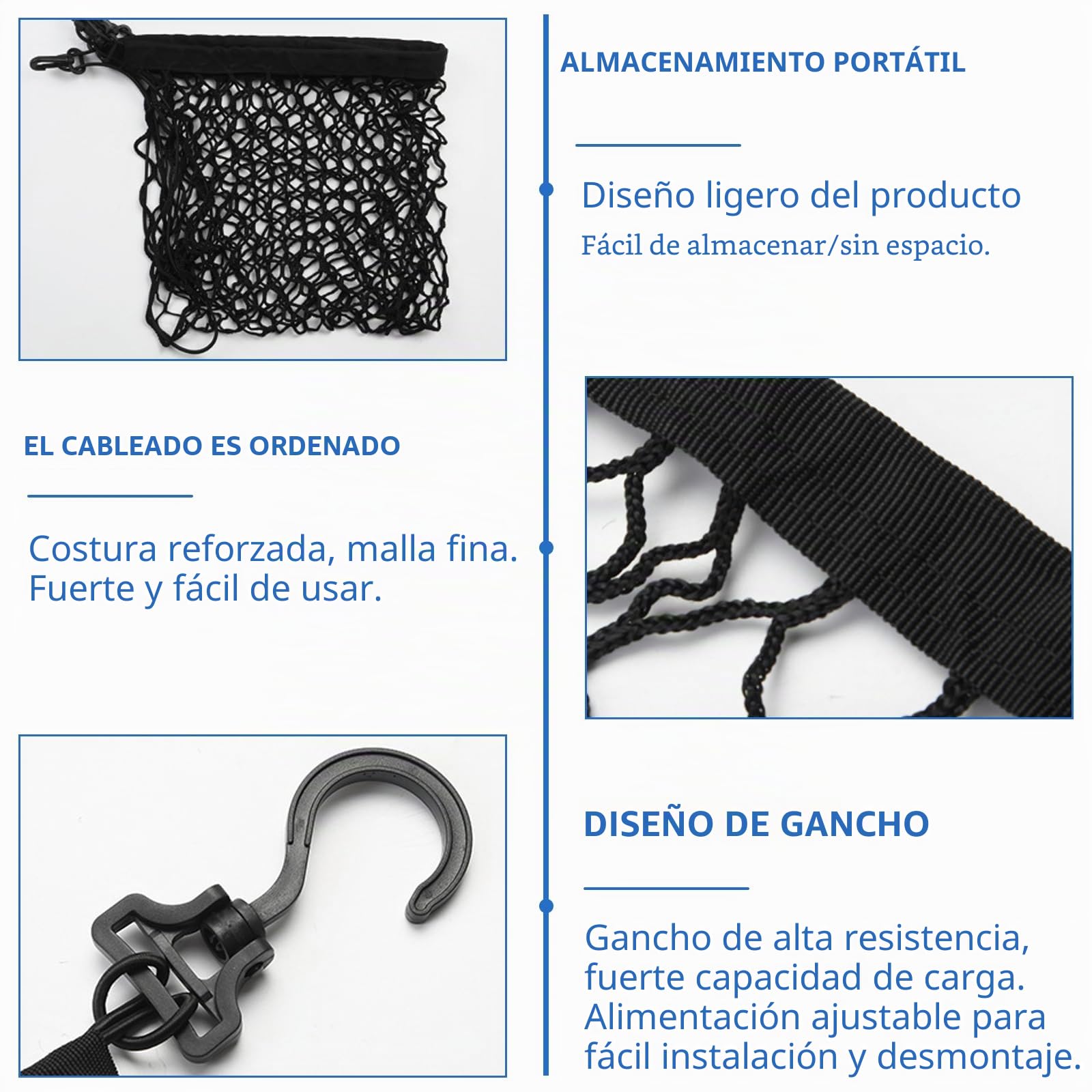 GOMETY Rejilla de protección para coche, 120 x 90 cm, rejilla para perros para maletero, doble capa de polipropileno con 4 ganchos, red universal para perros, red de seguridad para mascotas, separador