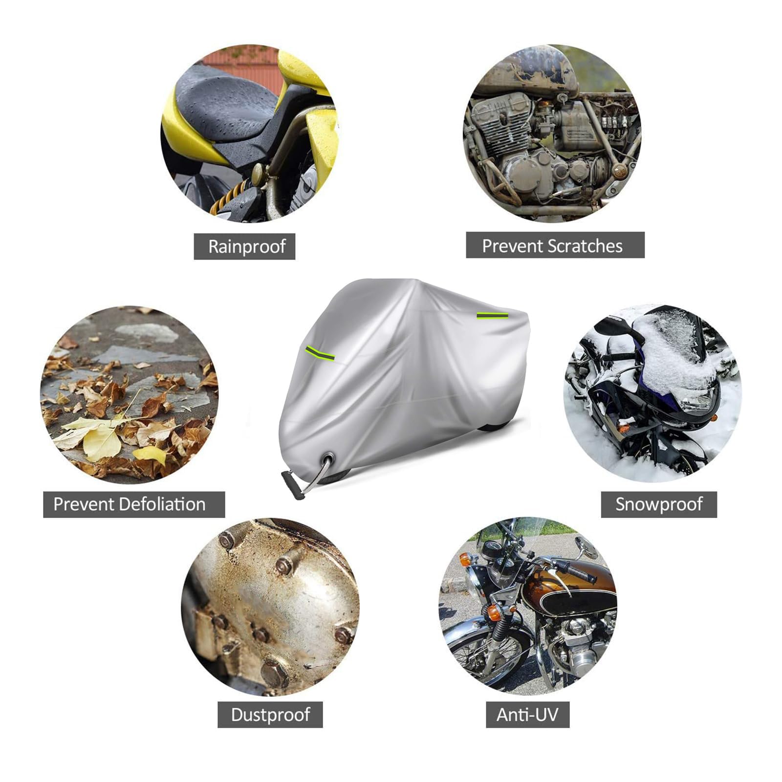 Coprimoto Impermeabile Universale Taglia XL Per Moto E Scooter 246x105x127cm - Compatibile Honda Shadow 750 - Nylon Antistrappo Con Cuciture Rinforzate