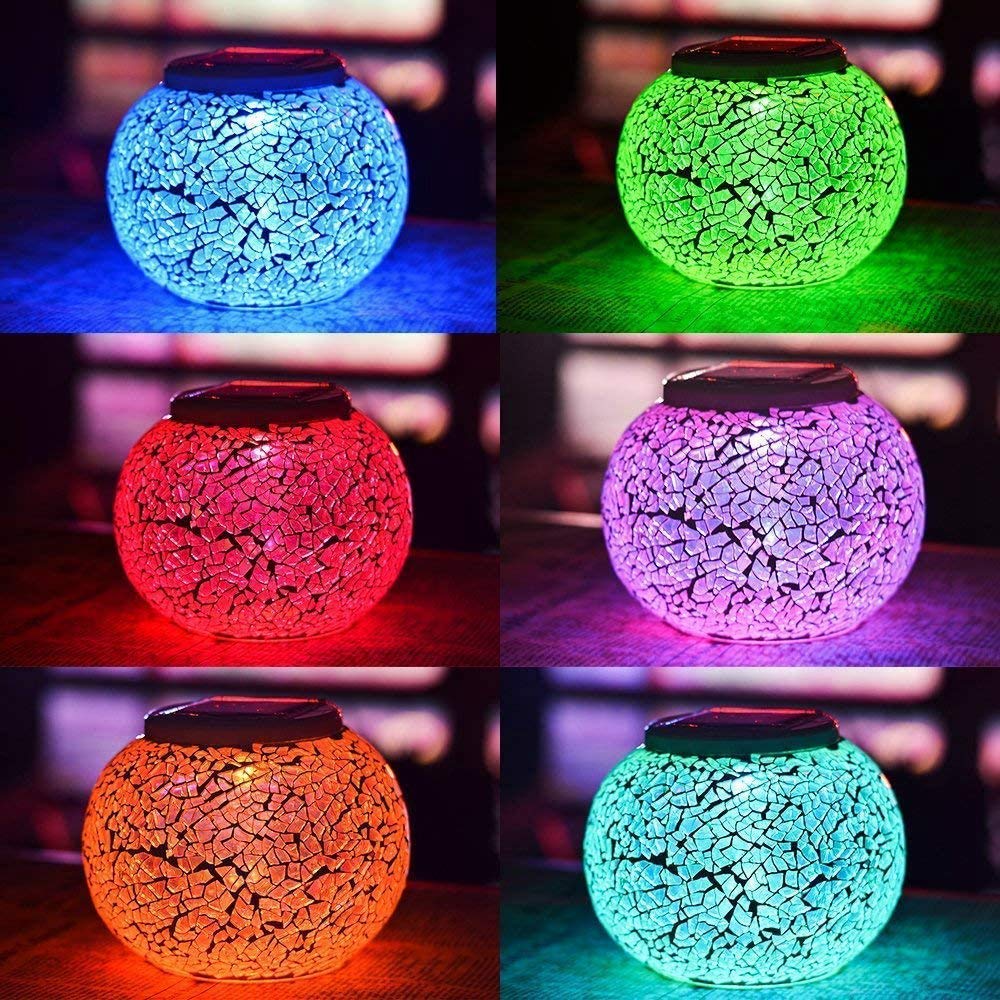 Luce Solare a LED da Giardino con Sfera di Vetro Solare Che Cambia Colore, Adatta per Esterni Needed