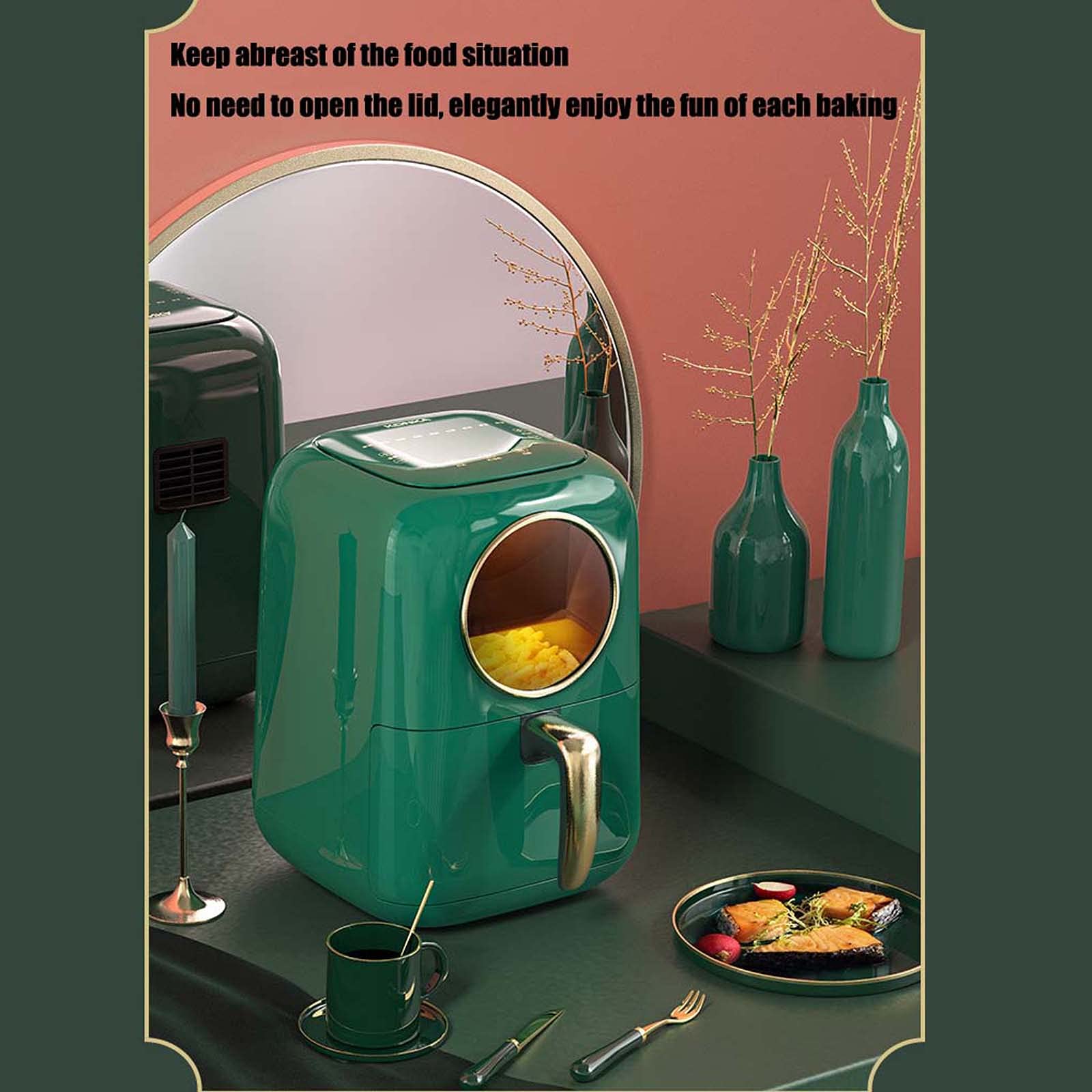 Friggitrice ad aria, Forno per friggere ad aria senza olio, Cucina intelligente multifunzione, Friggitrice ad aria calda a torre, Fornello a forno caldo senza olio