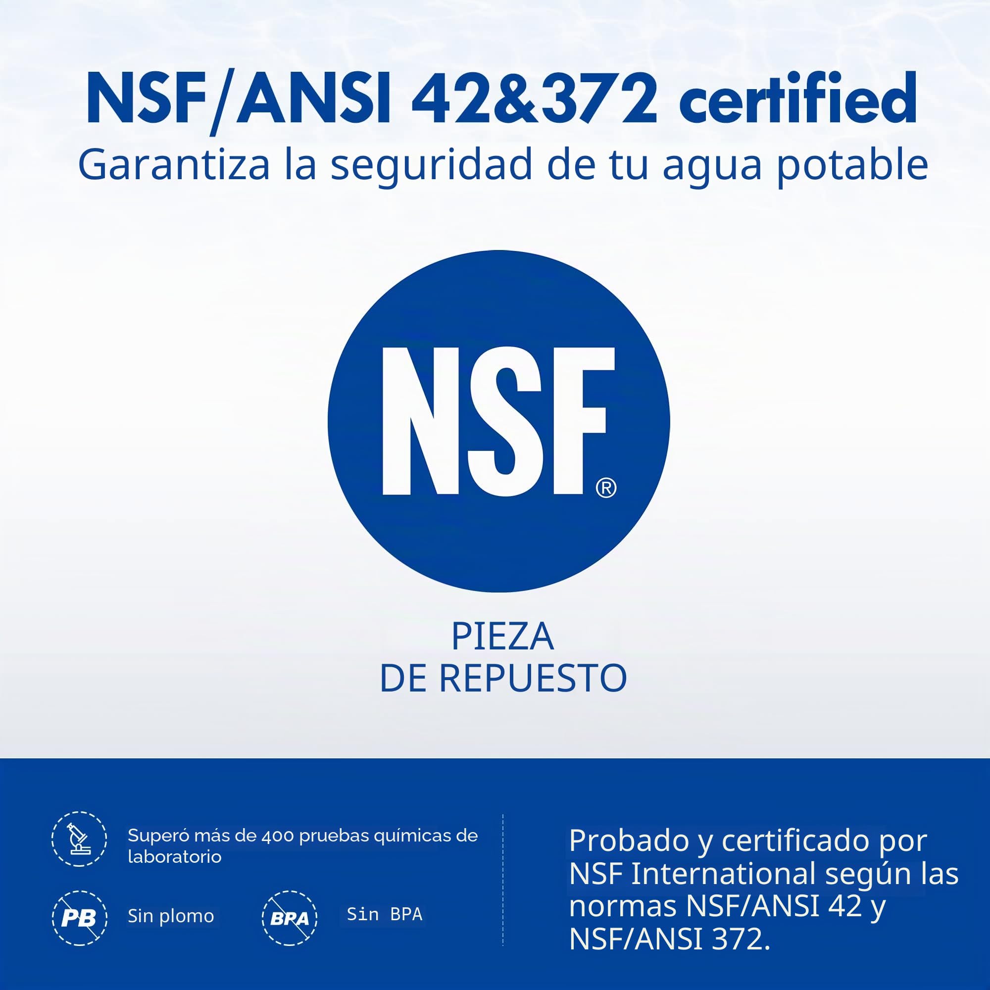 Vortopt Repuesto certificado NSF para agua de grifo T1-ACF/T2-ACF, 3-6 meses de vida útil, reduce el cloro, el sabor y el olor, filtro T1/T2 (paquete de 3)