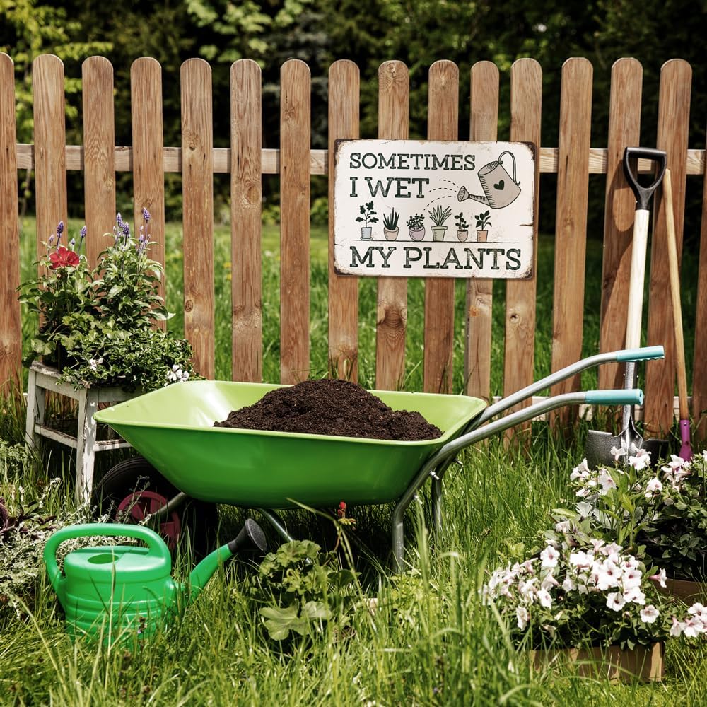 Funny Garden Metal Sign Vintage Outside Garden Decor Gardening Gifts for Women Plants Lovers12" x 8" - Image 5