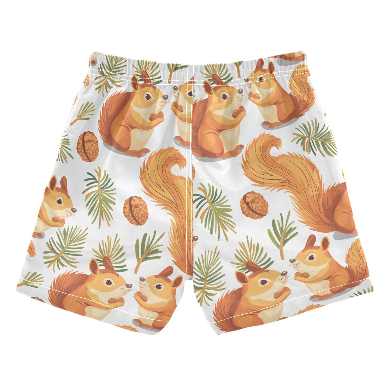 ALAZA Cute Squirrel Pine Nut Boys' Swim Trunks Beach Shorts Quick Dry Swimsuit 5T Multicoloured