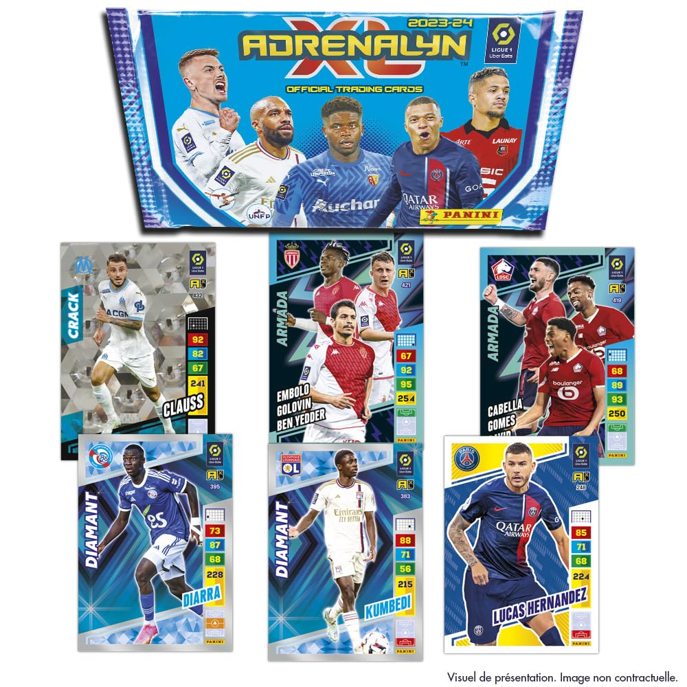 Panini League 1 Uber Eats 2023-2024 Adrenalyn Trading Card Game Box 18 kieszeni (z 8 kart), 004633BOX18F