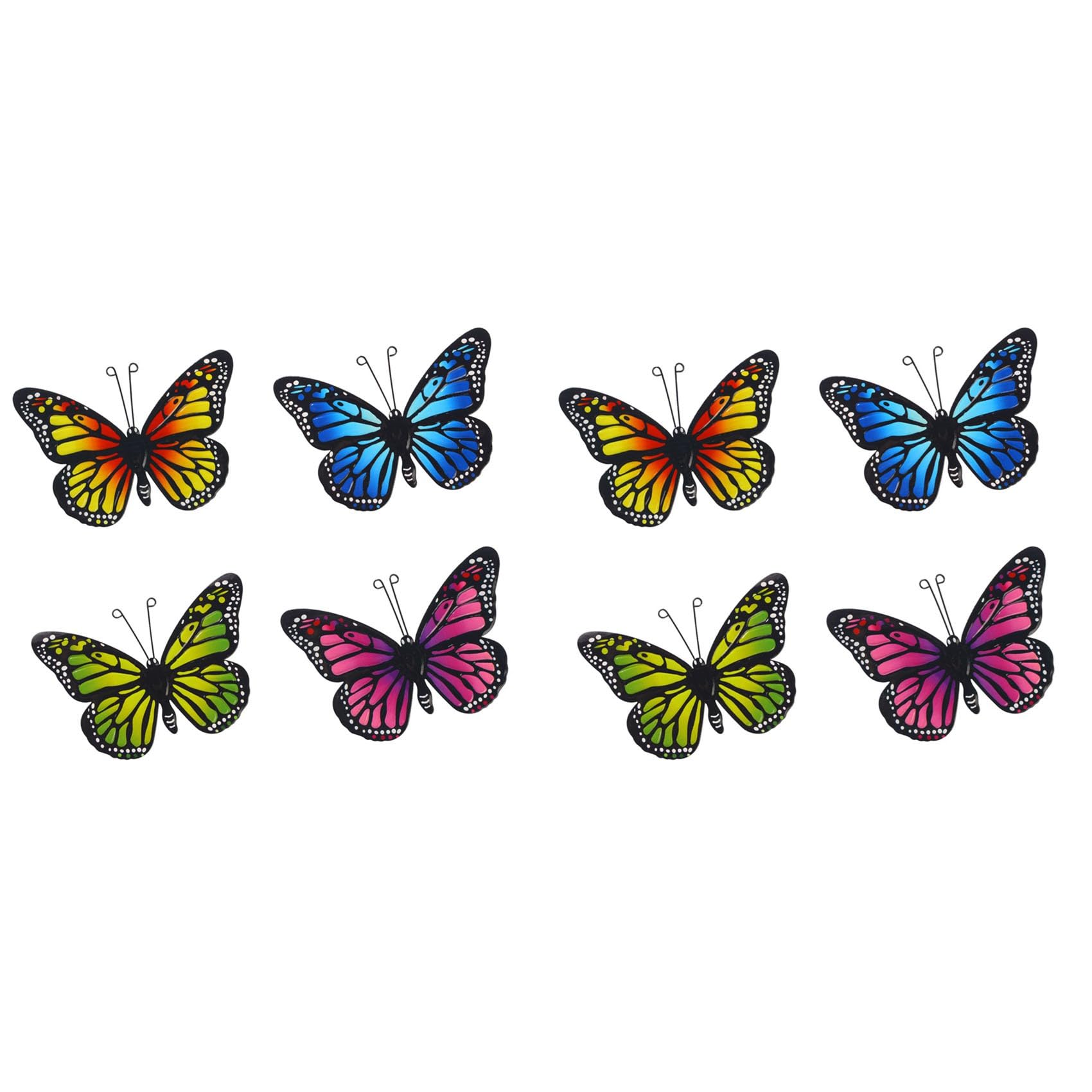 Hndhbfgrt Metal Butterfly Wall Decor Outdoor, 8 Pack Hanging Metal Butterflies Wall Art Sculptures for Indoor and Outdoor Decor