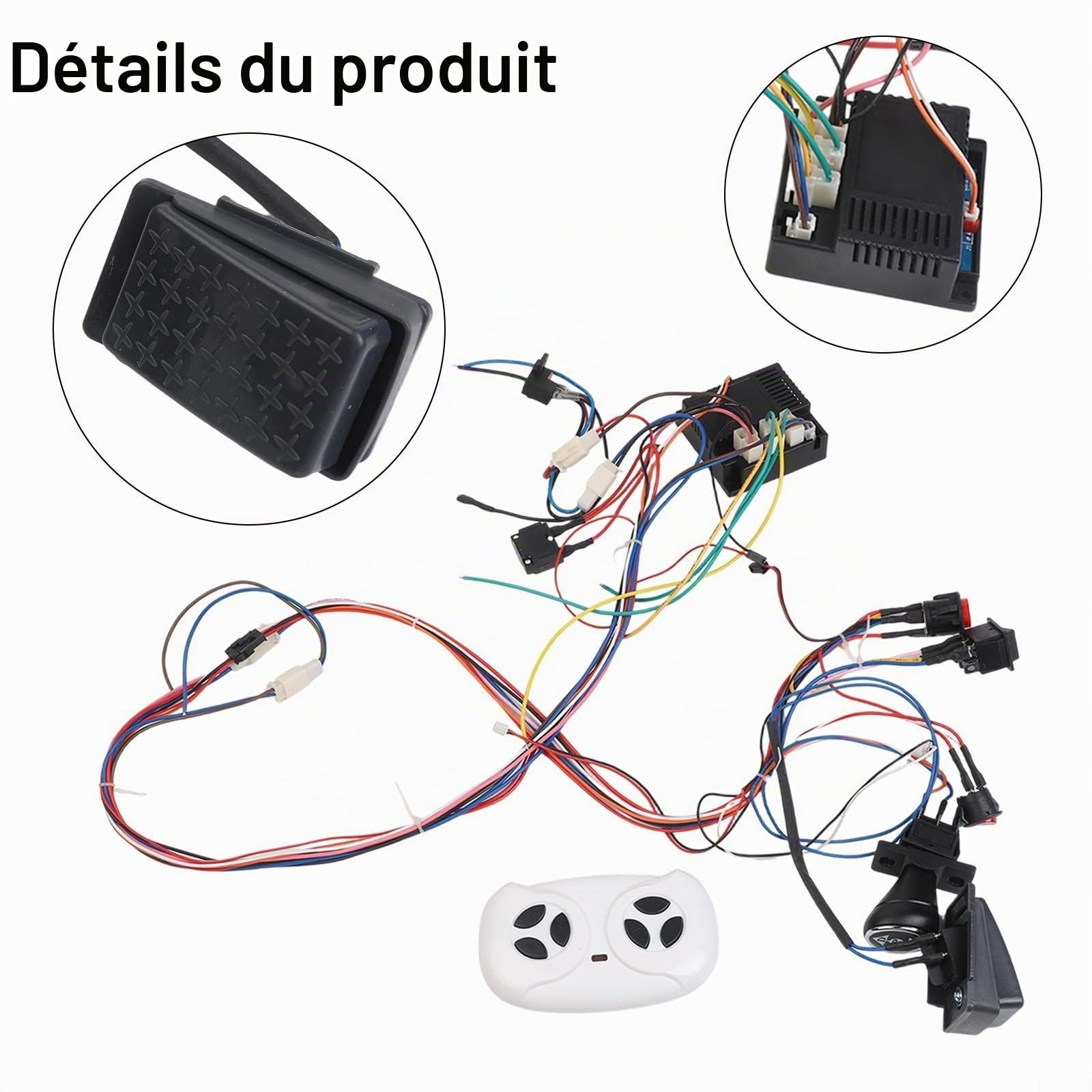 Yhenlovtt Ensemble de télécommande pour voiture électrique pour enfants avec récepteur sans fil 2,4G pour voiture à monter pour enfants, ensemble de câblage de modification DIY pour modèles 6V 12V