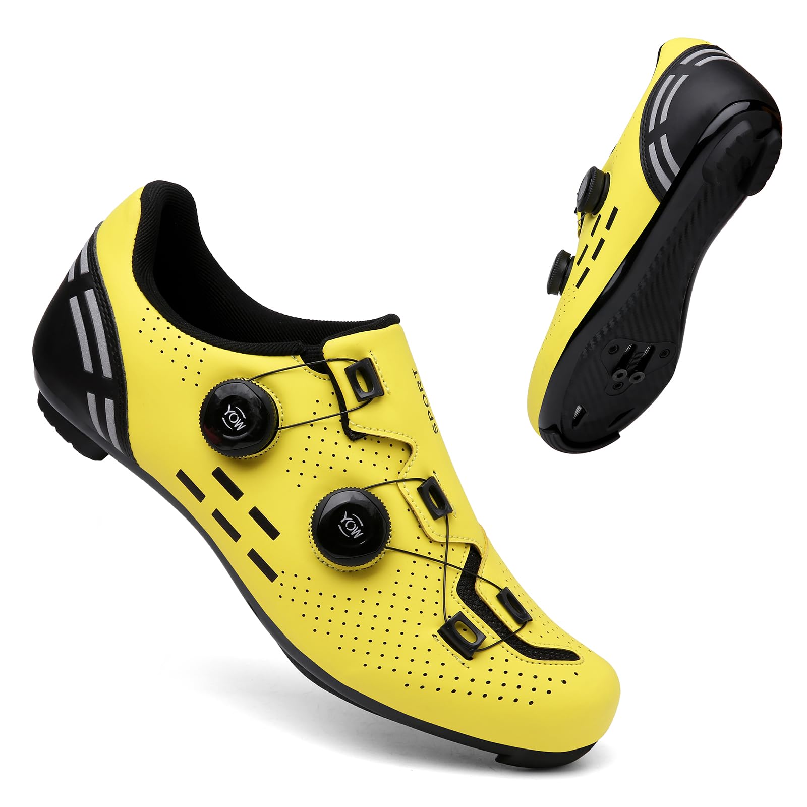 SDEQA Fahrradschuhe Herren Radschuhe Rennrad Schuhe Kompatibel mit Peloton Look SPD SPD-SL Delta Lock Pedal Atmungsaktive Radsportschuhe Reitschuhe