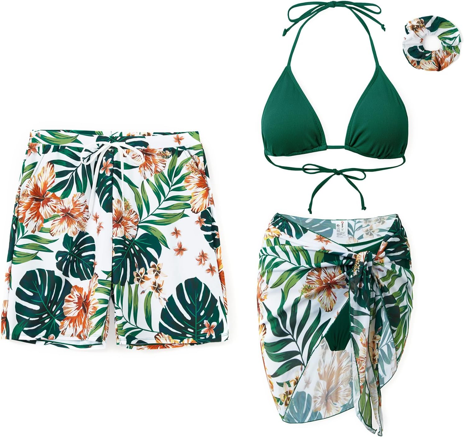 PATPAT Matching Swimsuits for Couples - Spaghetti Strap Bikini Set or Swim Trunks Bathing Suits Hawaiian Beach Swimwear