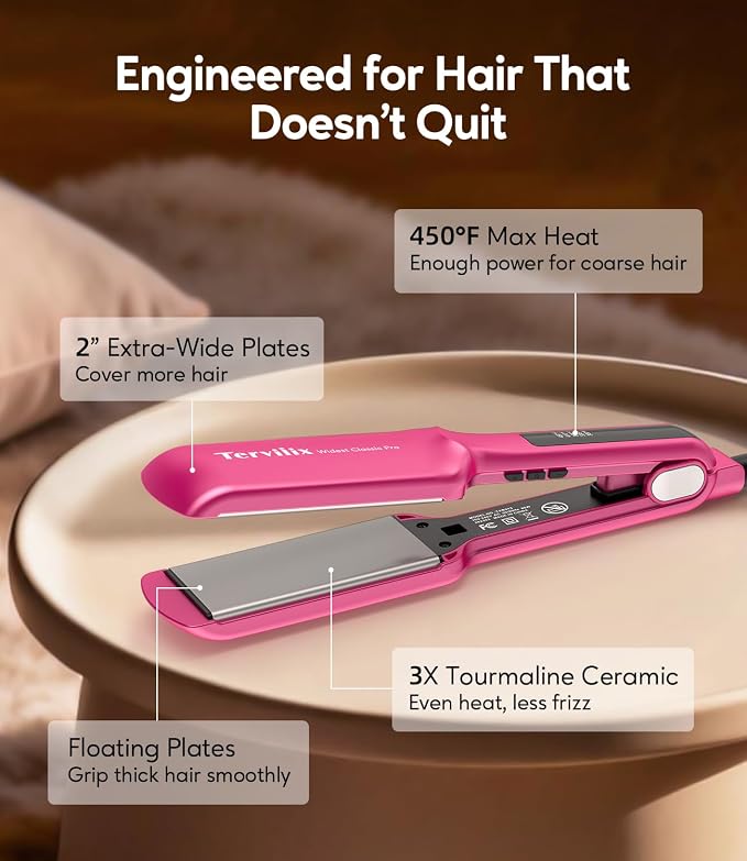 Plancha para cabello Terviiix 2 pulgadas extra ancha miniatura 5