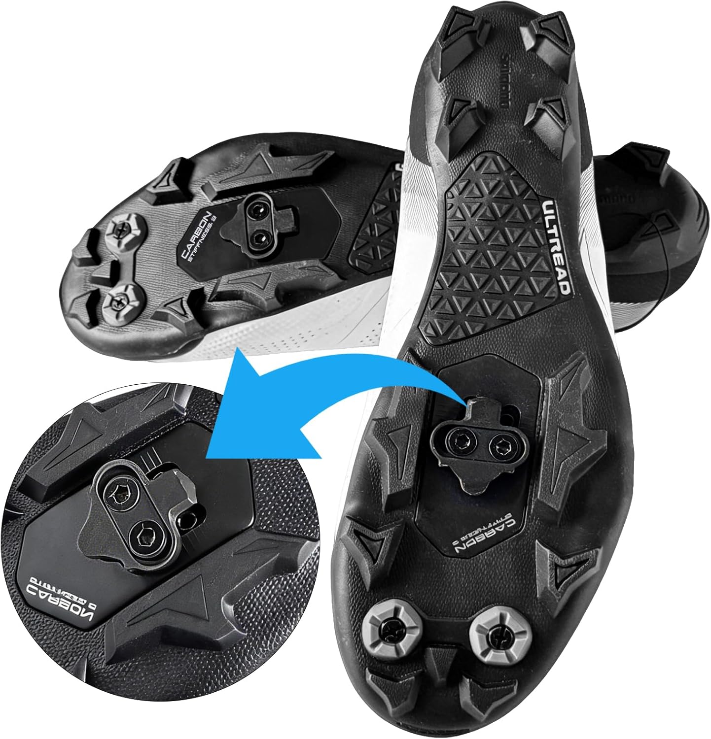 NAACOO SPD Bike Cleats Compatible with Shimano SPD & Look X-Track Pedals for Spinning Indoor Cycling Shoes, Outdoor Mountain Biking, SM-SH51/ SH-56 Clips Optional, Easy Clips & Release - Image 5