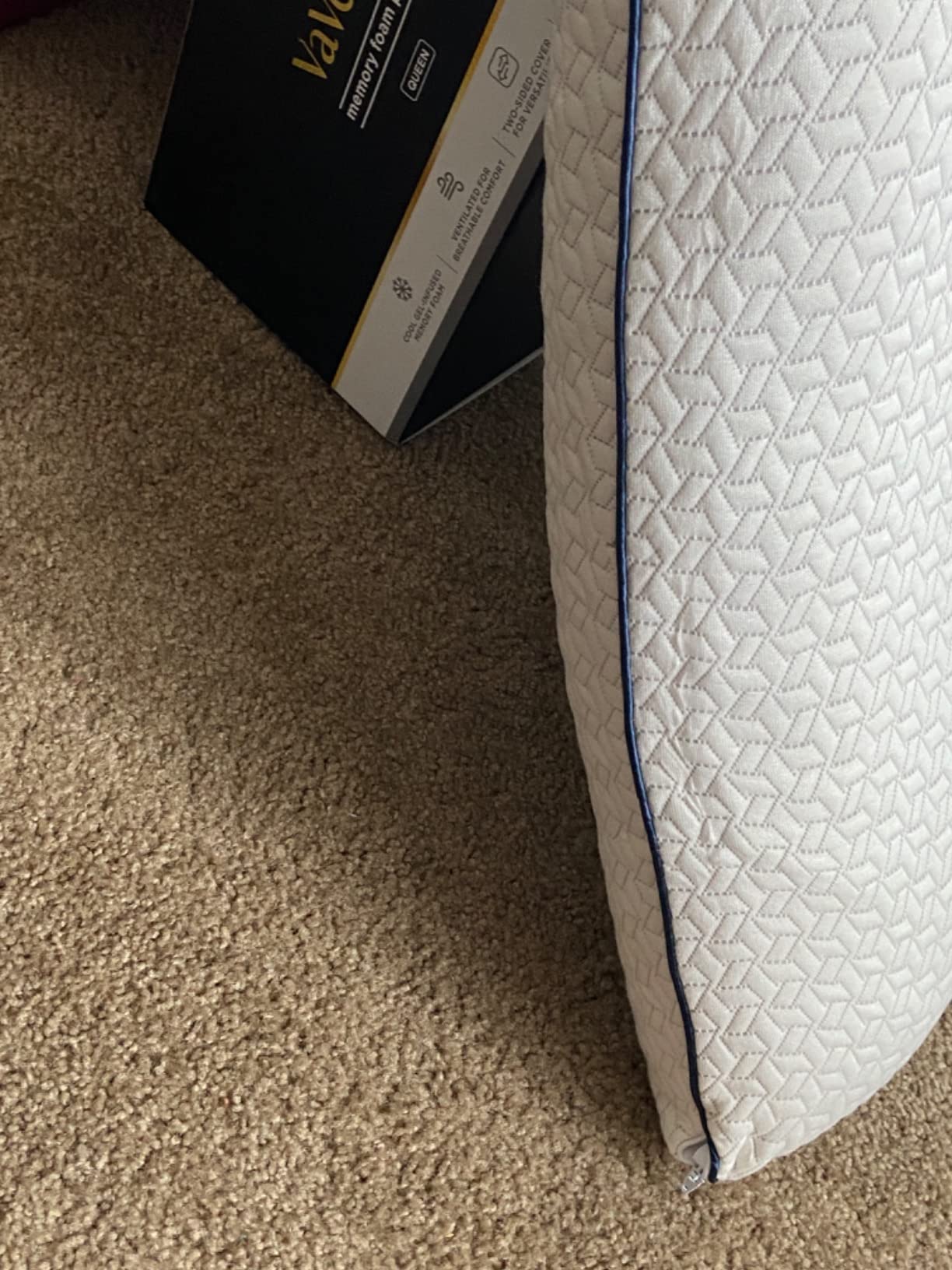 7/mo Finance Vaverto Gel Memory Foam Pillow Standard Size Ventilated, Premium Bed Pillows