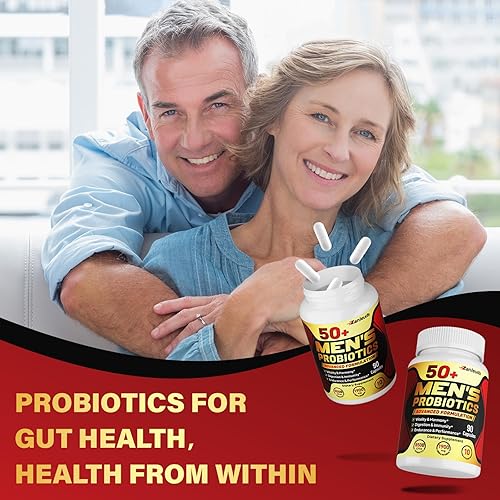 Miniatura 8 de Probióticos para hombres, potente probiótico para hombres 50+, salud intestinal y digestiva completa, con 850 mil millones de UFC, 1900 mg de fibra