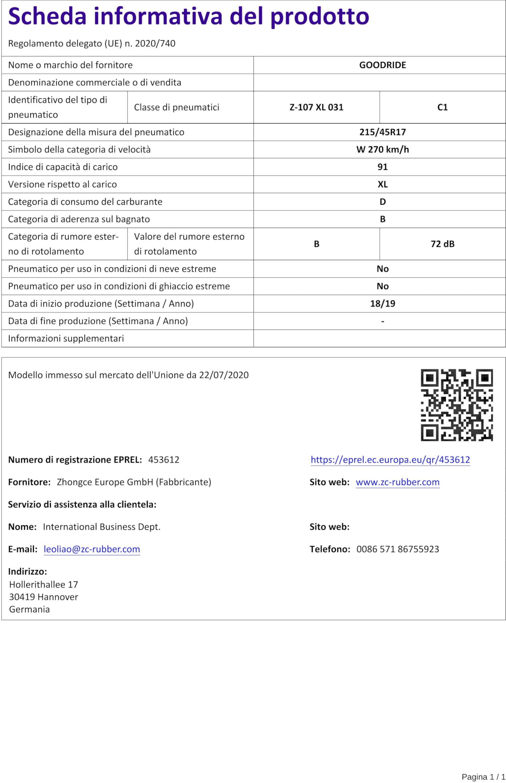 COMPASAL Pneumatici Estivi 215/45 ZR 17 XL TL 91Y BLAZER UHP II - Foto 3