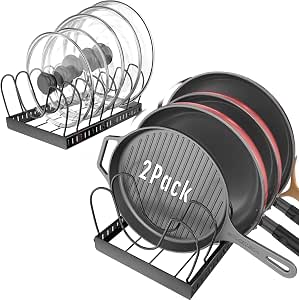 2-Pack Adjustable Under-Cabinet Pot Lid Organizer