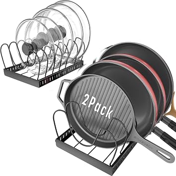 NomNest 2PCS Pot Lids Organizer Rack for Cabinet
