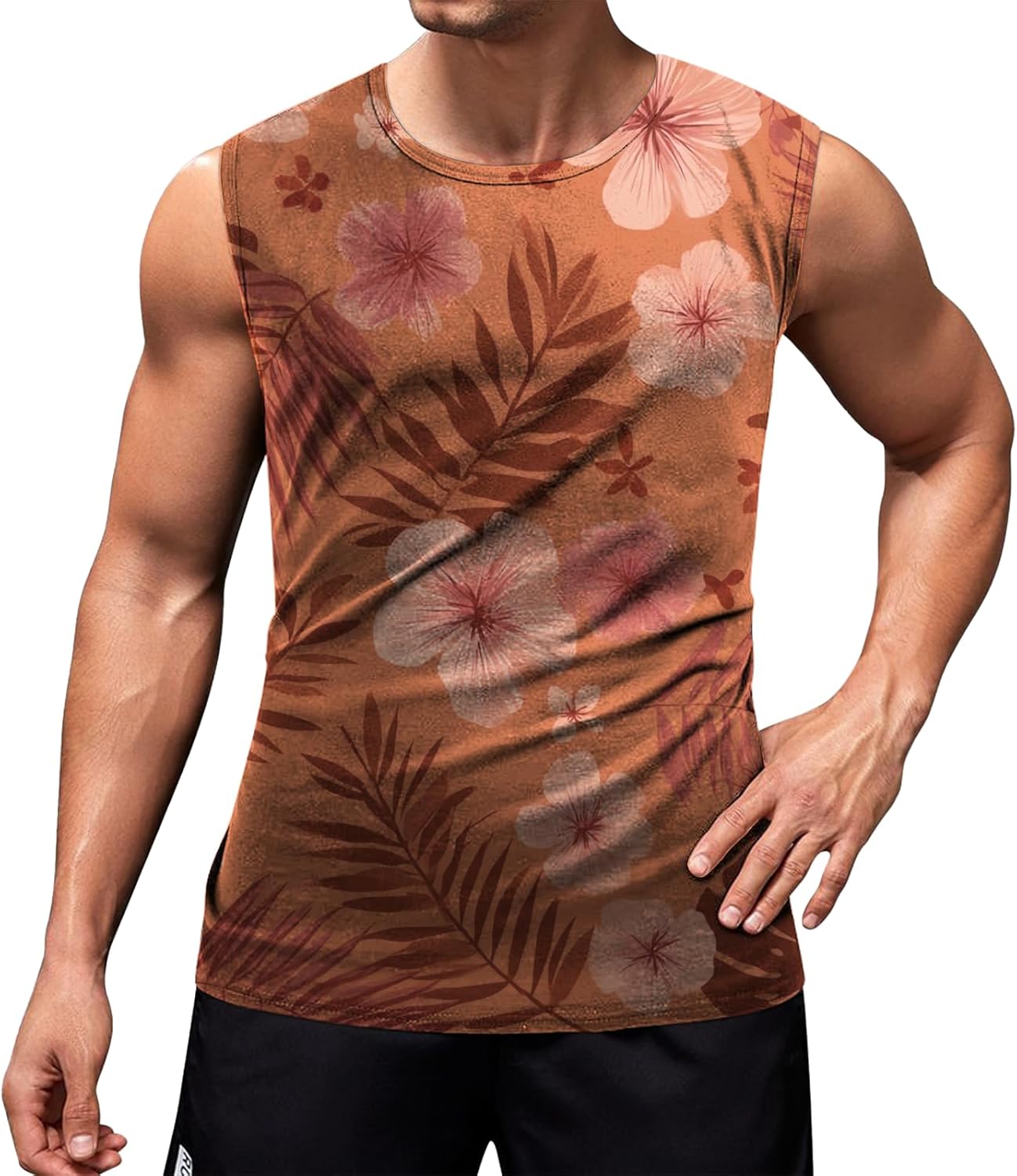 Mens Tank Tops Graphic Beach Tank Tops for Men Lightweight Breathable Sleeveless T-Shirt Summer Casual Beach Wear