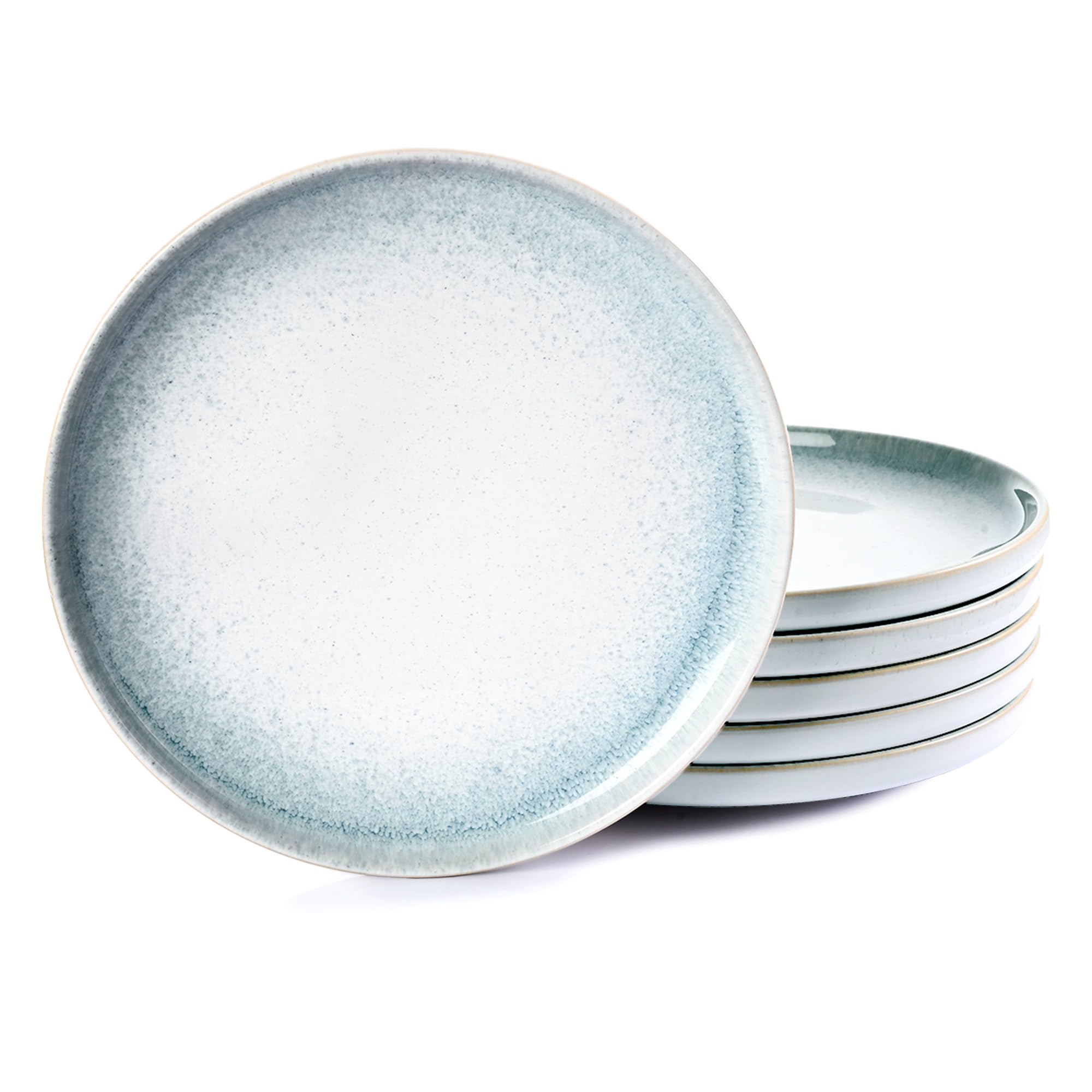 WishDeco Blauer Speiseteller 6er Set, Essteller Porzellan 23cm