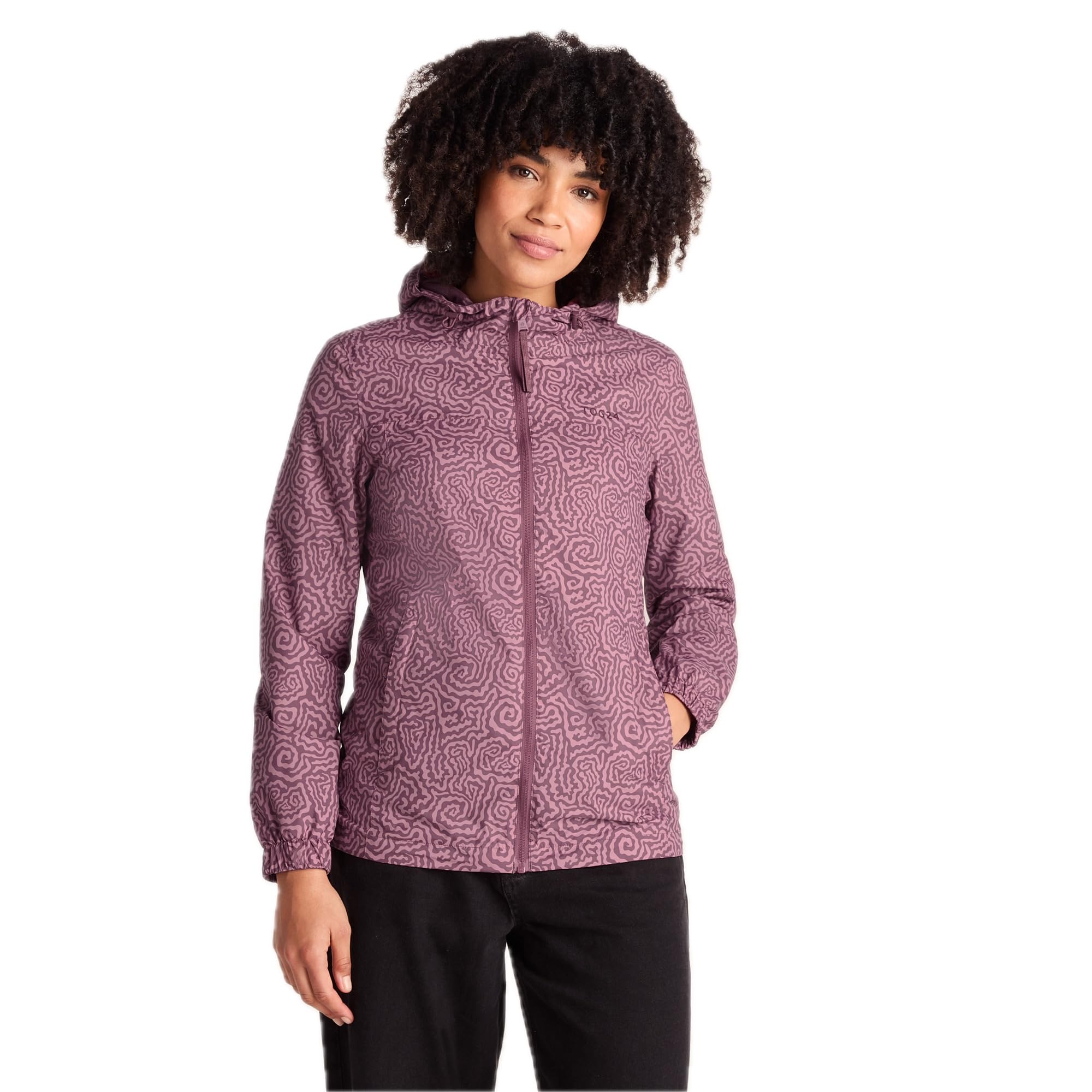 Tog24 Women's Raspberry 'Craven' Waterproof Packaway Jacket In Size 16