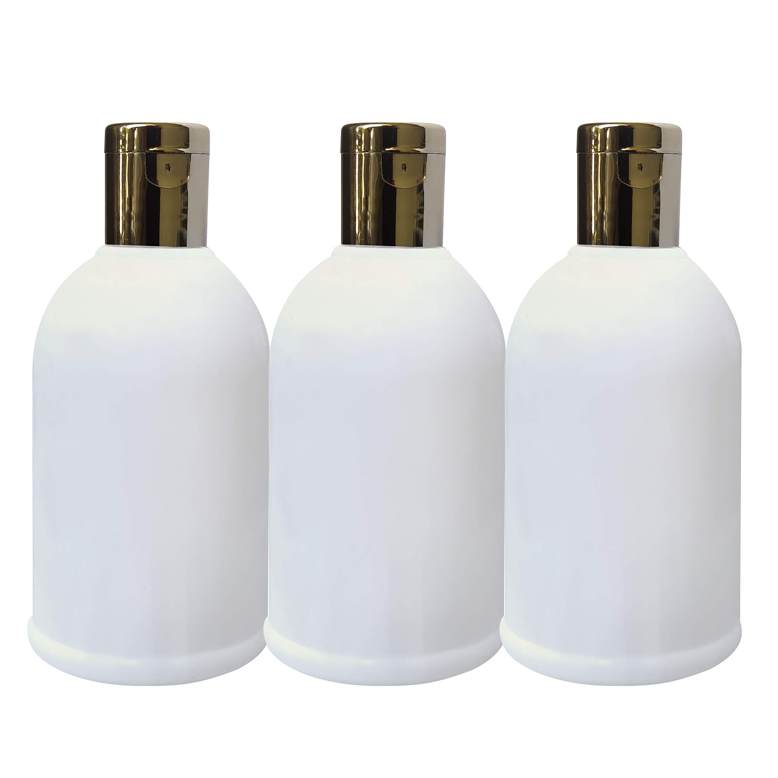 300ml Milky White Bottle With a Golden Fliptop Cap For DIY Skin care/Sanitizer/Lotion/Hand Wash - (Pack of 3)-image-49