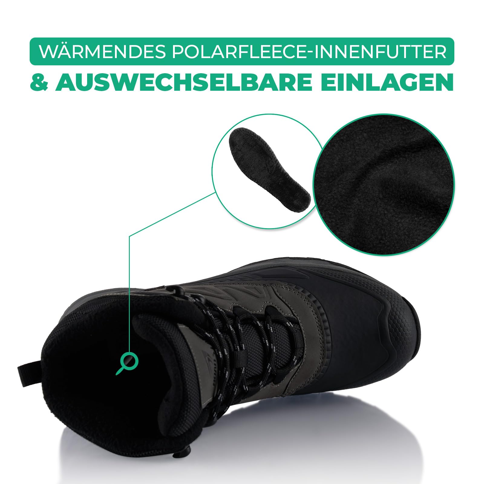 Fusskleidung® Damen Herren wasserdichte Stiefel warme Winterschuhe