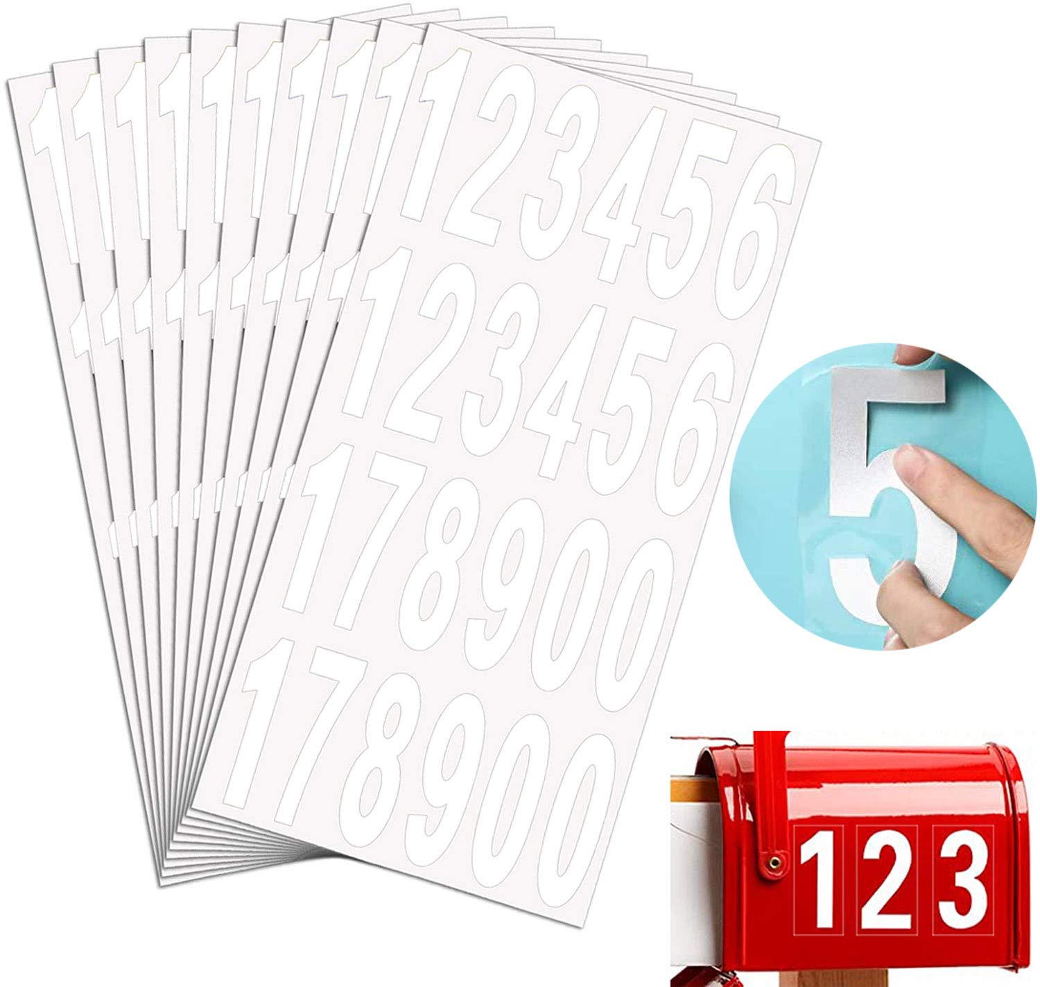 Buy 15 Sheets 3'' Mailbox Numbers Stickers Mailbox Numbers Self