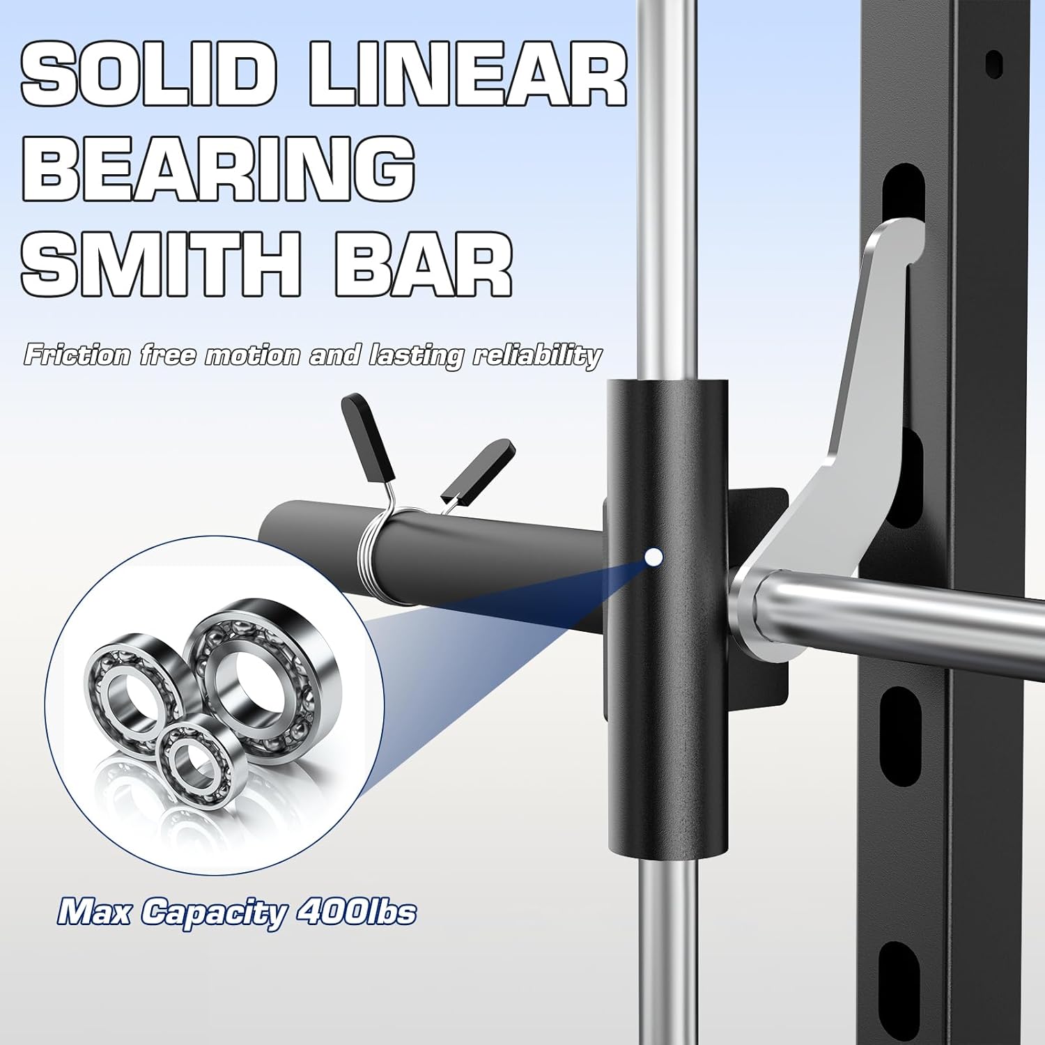 DONOW Smith Machine with 220Lbs Weight Stacks, Multi Function Home Gym System Power Rack Cable Crossover System LAT Pull Down Training Full Body Workouts