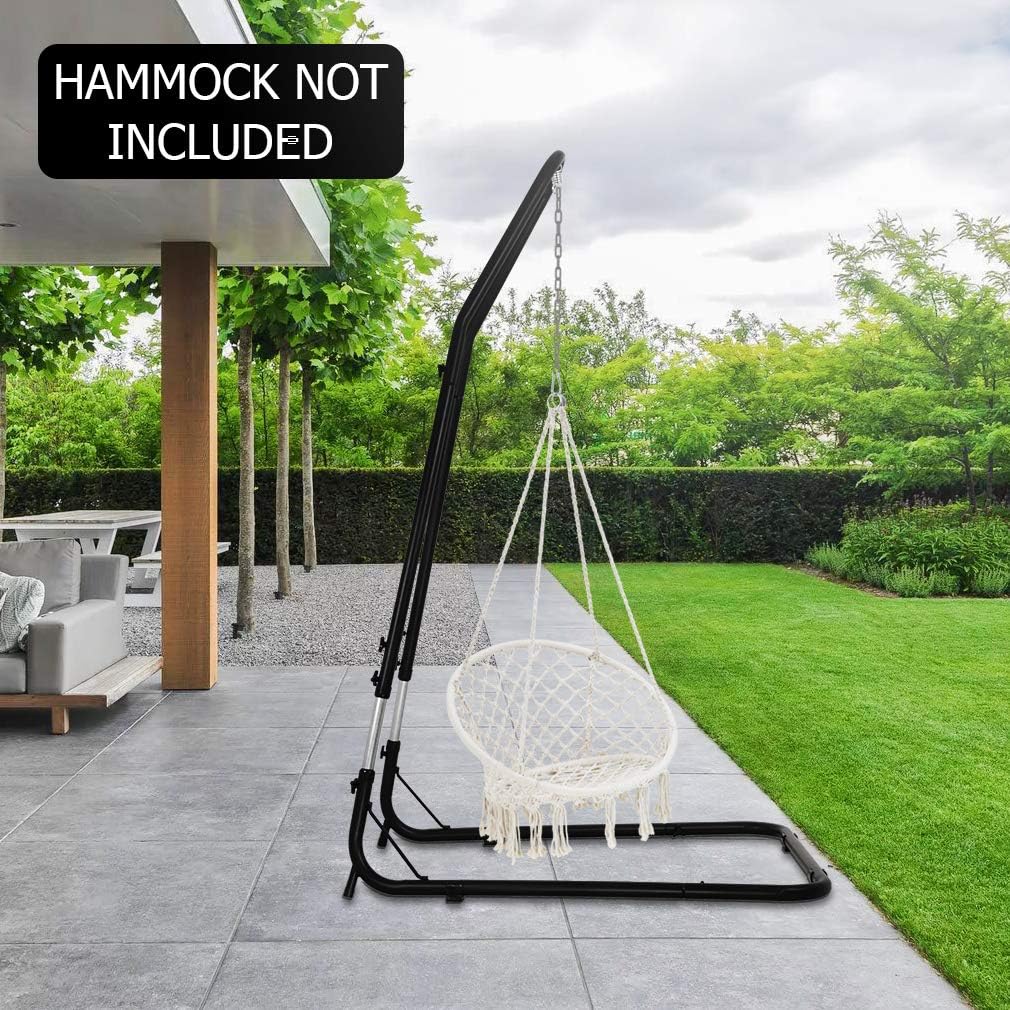 FDW Adjustable Hammock Chair Stand Hammock Stand Only Hanging Chair Stand Swing Chair Stand for Indoor/Outdoor Patio Yard 7 71ydtbzBegL. AC SL1010