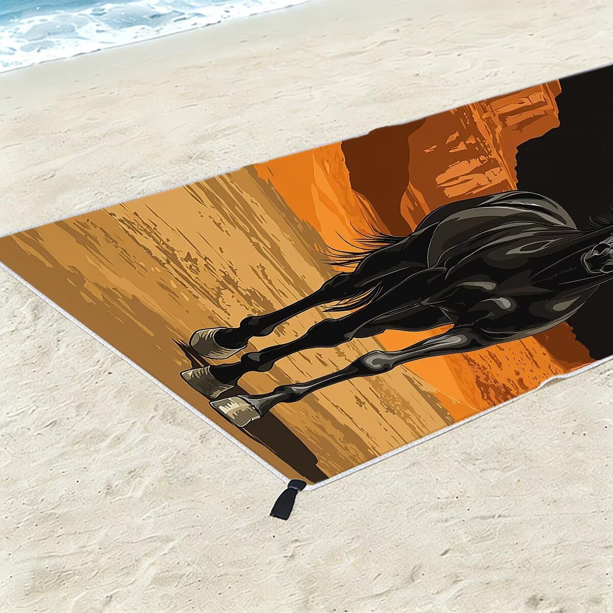 Toalla Playa 100x220cm, Juego de 2 Toalla Gimnasio Hombre Mujer, Secado Rapido Toallas Microfibra Grande, Suave y Ligera Antiarena Toallas de Playa Microfibra para Viaje, Regalo Mujer (Caballo) -4277