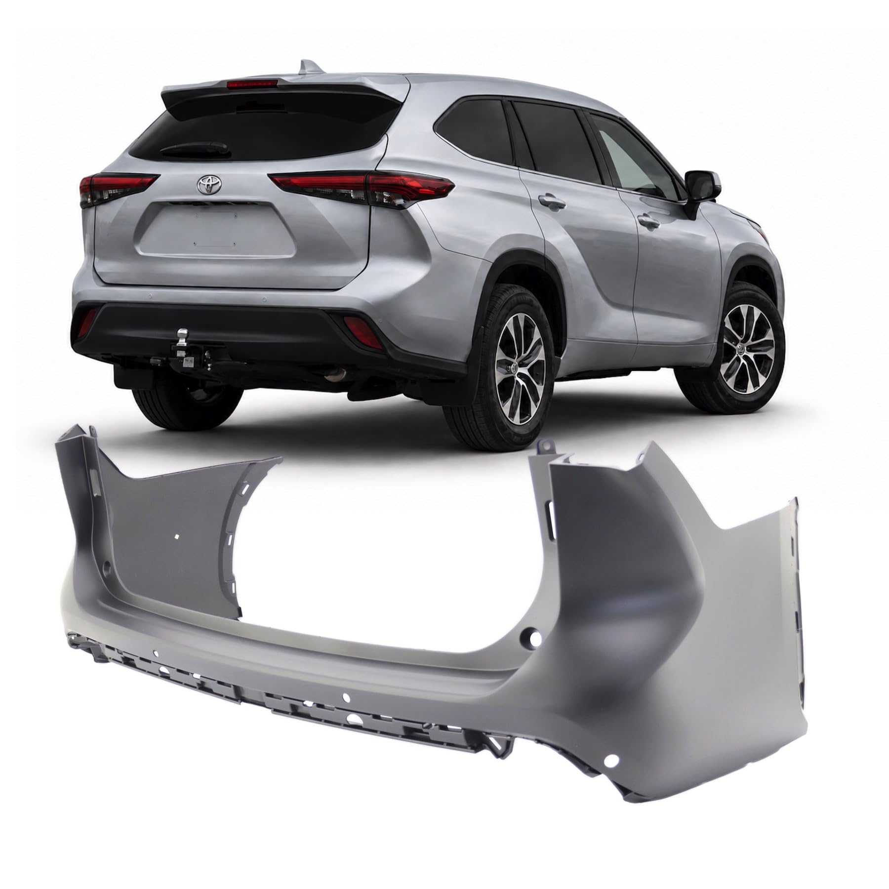 FitParts For Toyota Highlander 2020–2023 Rear Upper Bumper Cover